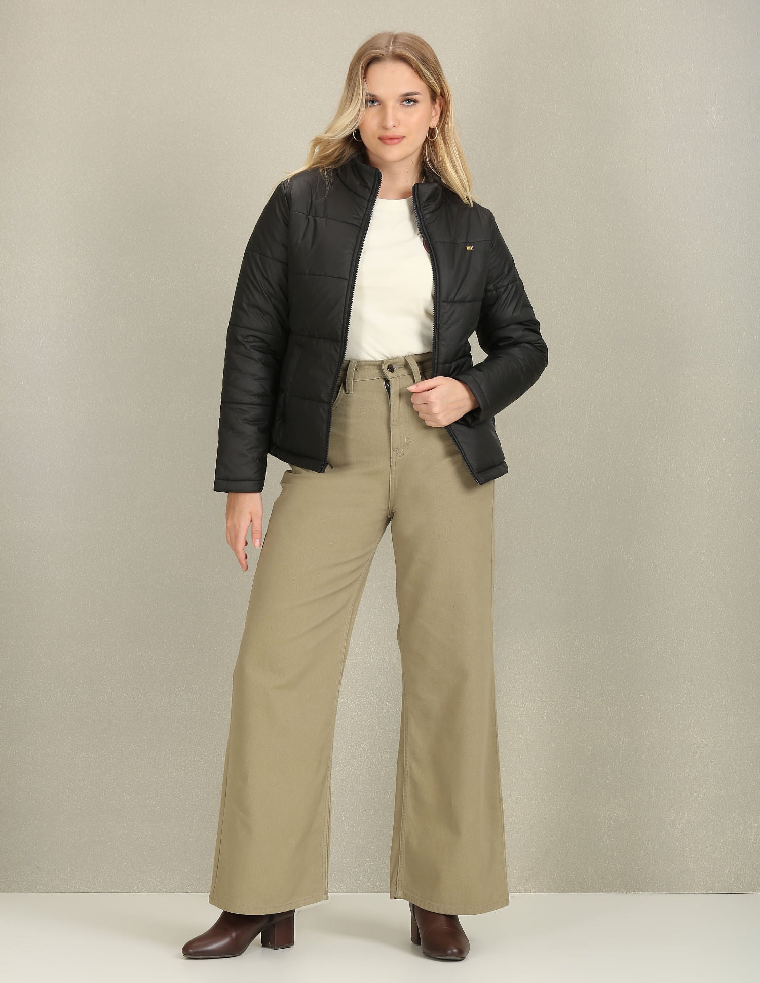 High Neck Puffer Jacket Black - U.S. POLO ASSN. | Large