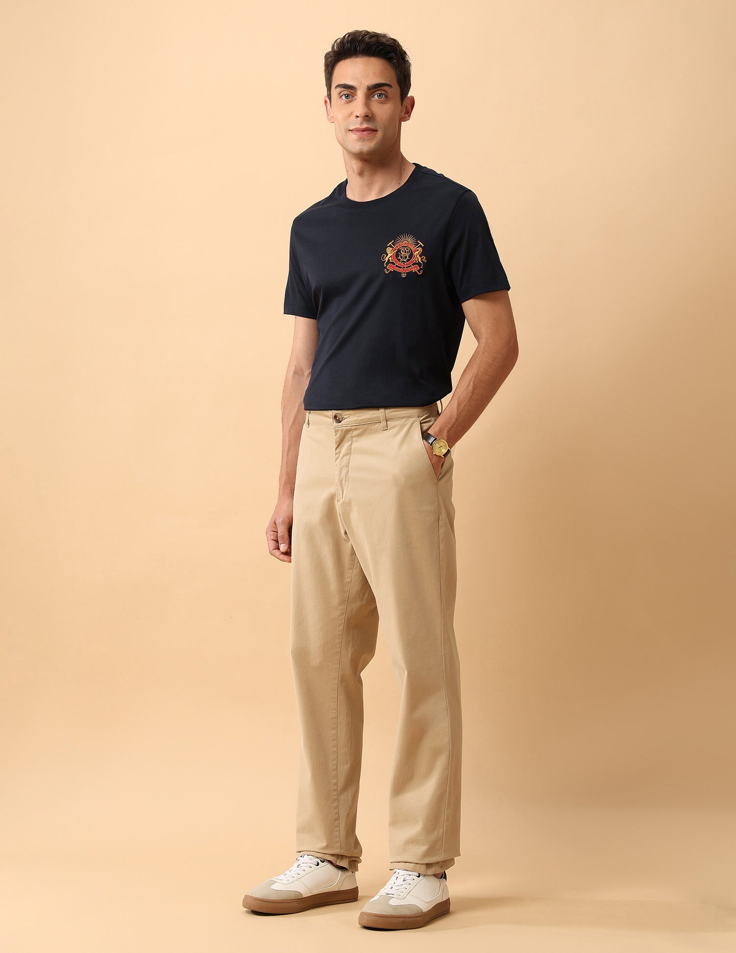 Pacho X Slim Fit Pure Cotton T-Shirt Navy - U.S. Polo Assn. India | Large