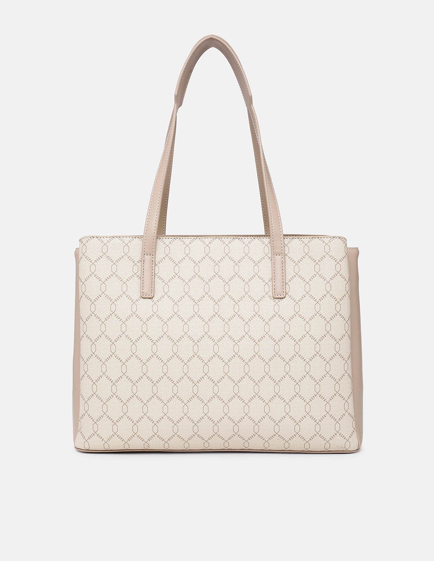 Cia Monogram Tote Bag Beige - U.S. Polo Assn. India | Large