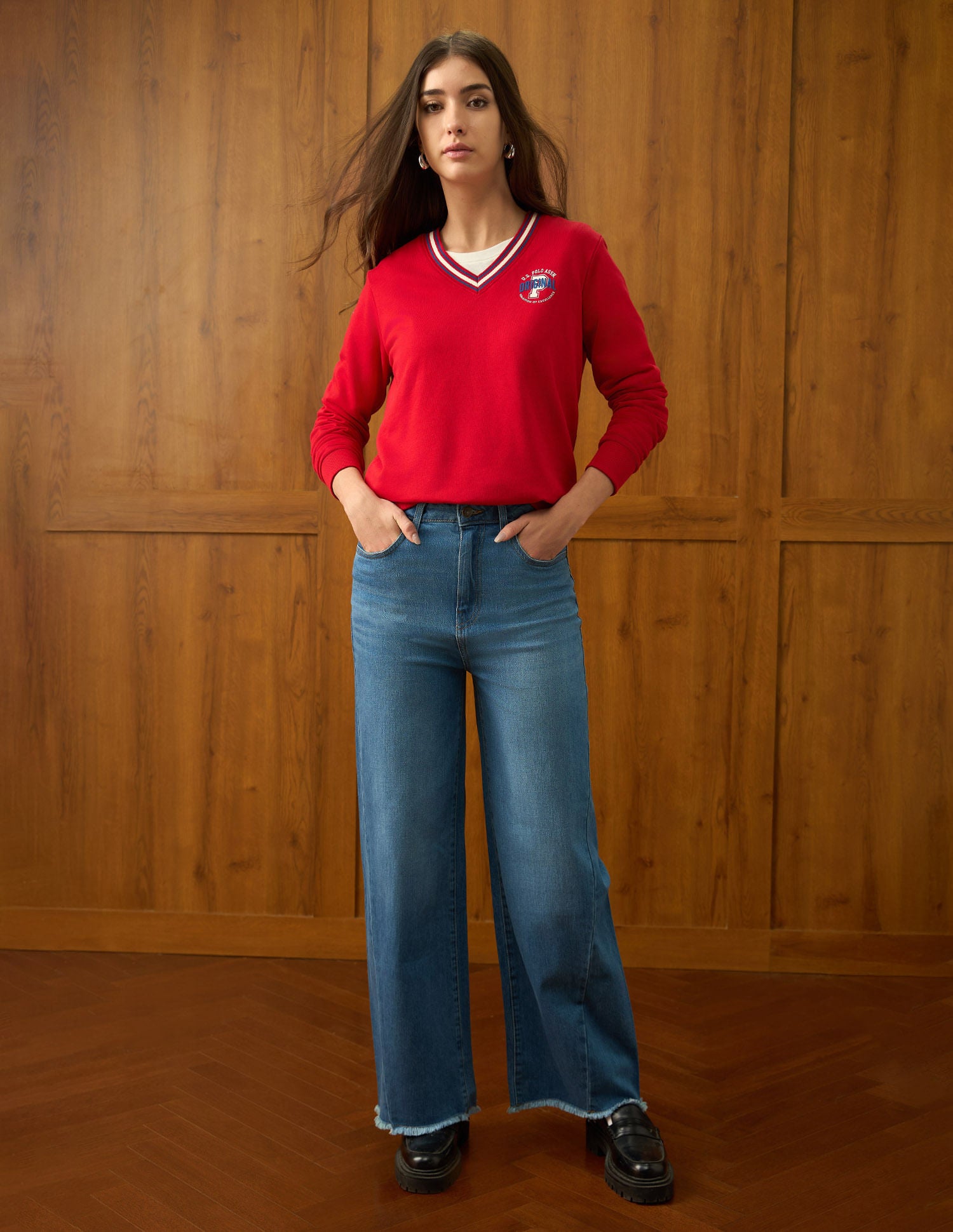 Regular Fit Solid Sweatshirt Red - U.S. POLO ASSN. | Large