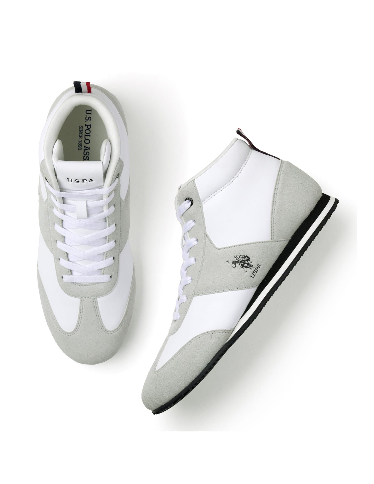 Men Rano Suede Colourblocked Sneakers Grey - U.S. Polo Assn. India | Large