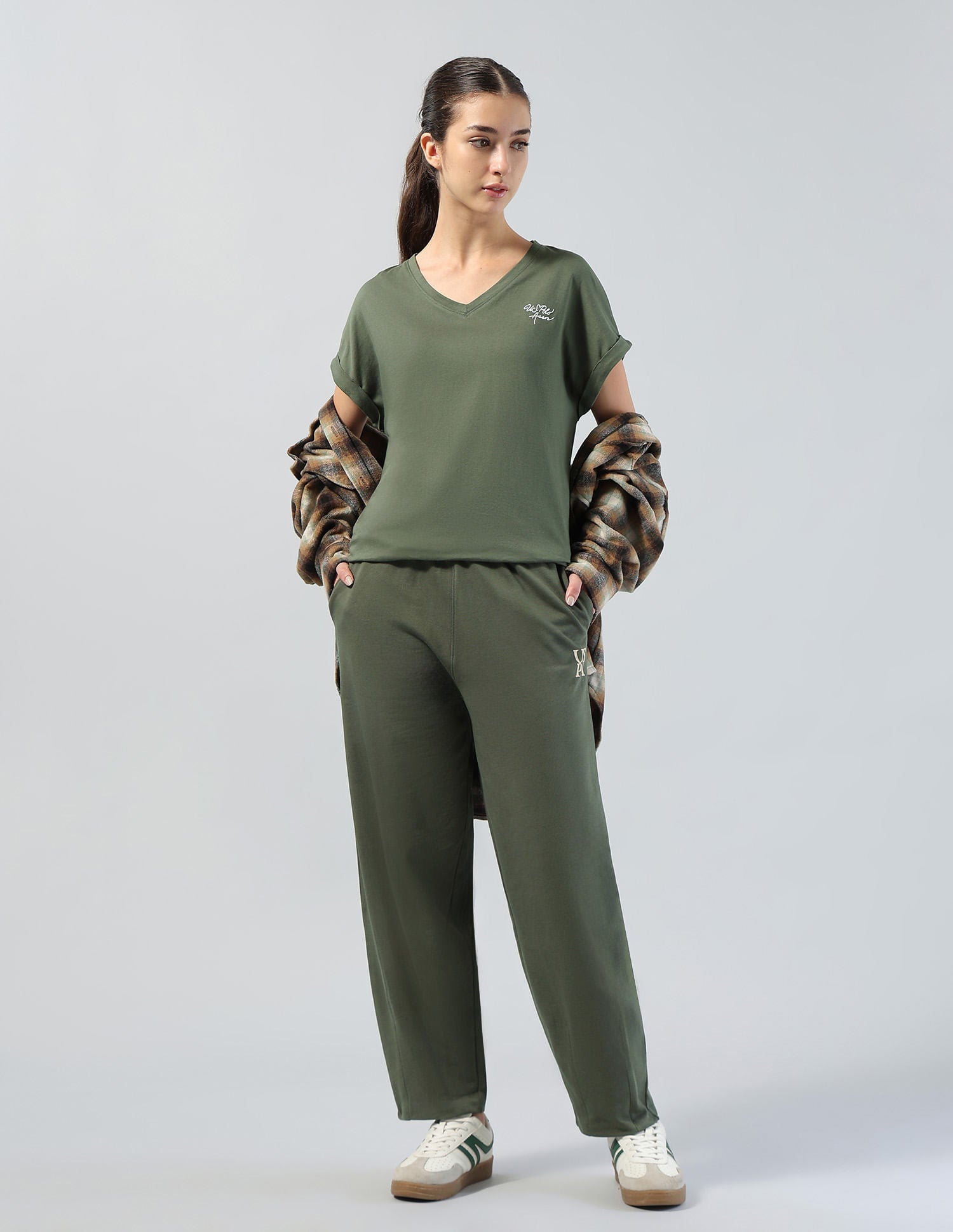 Mid Rise Barrel Fit Lounge Trousers Green - U.S. POLO ASSN. | Large