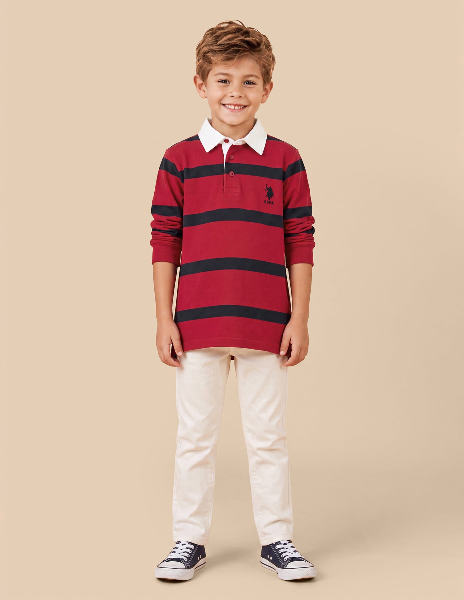 Horizontal Striped Regular Fit Polo Shirt Red - U.S. Polo Assn. India | Large