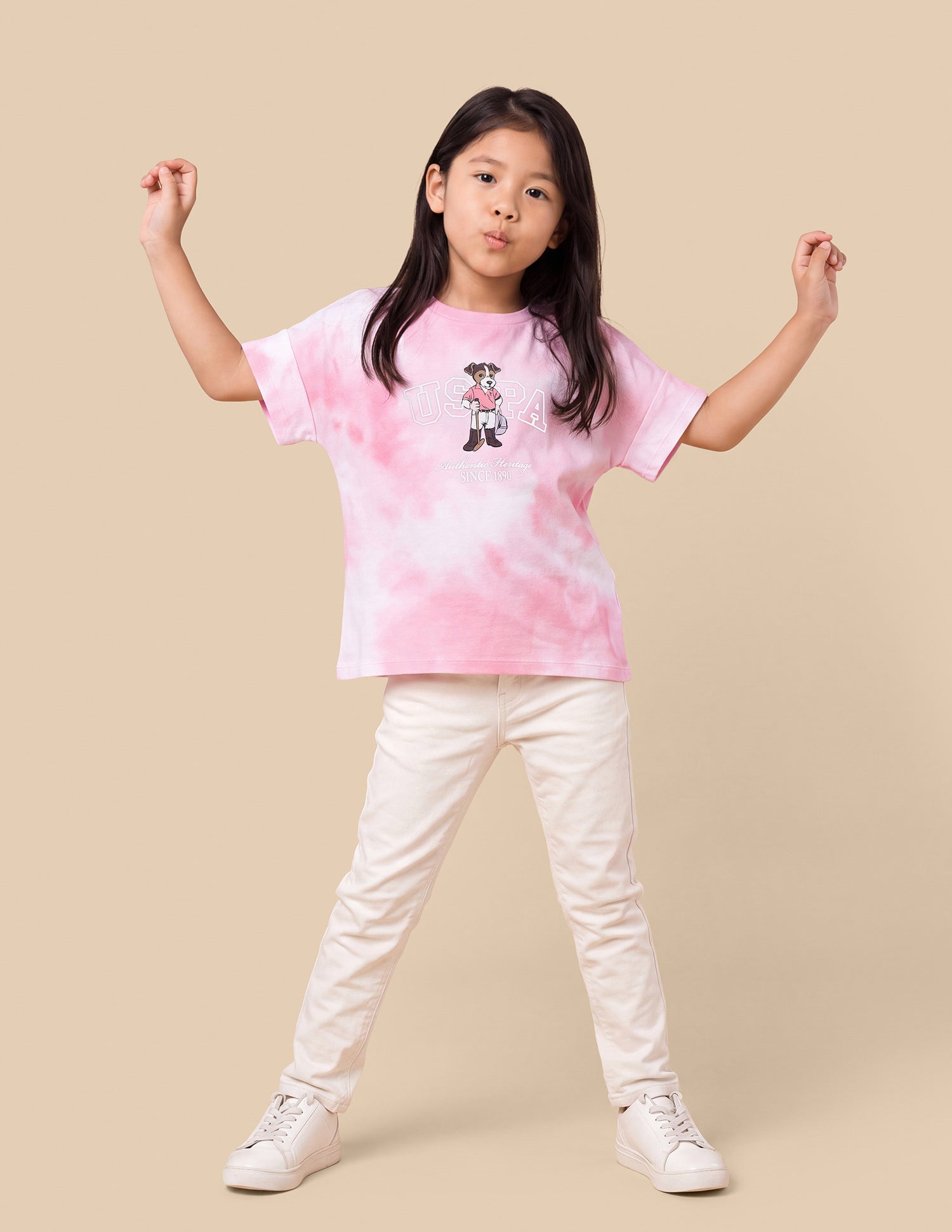 Tie Dye Graphic Printed Relaxed Fit Top Pink - U.S. Polo Assn. India | Large