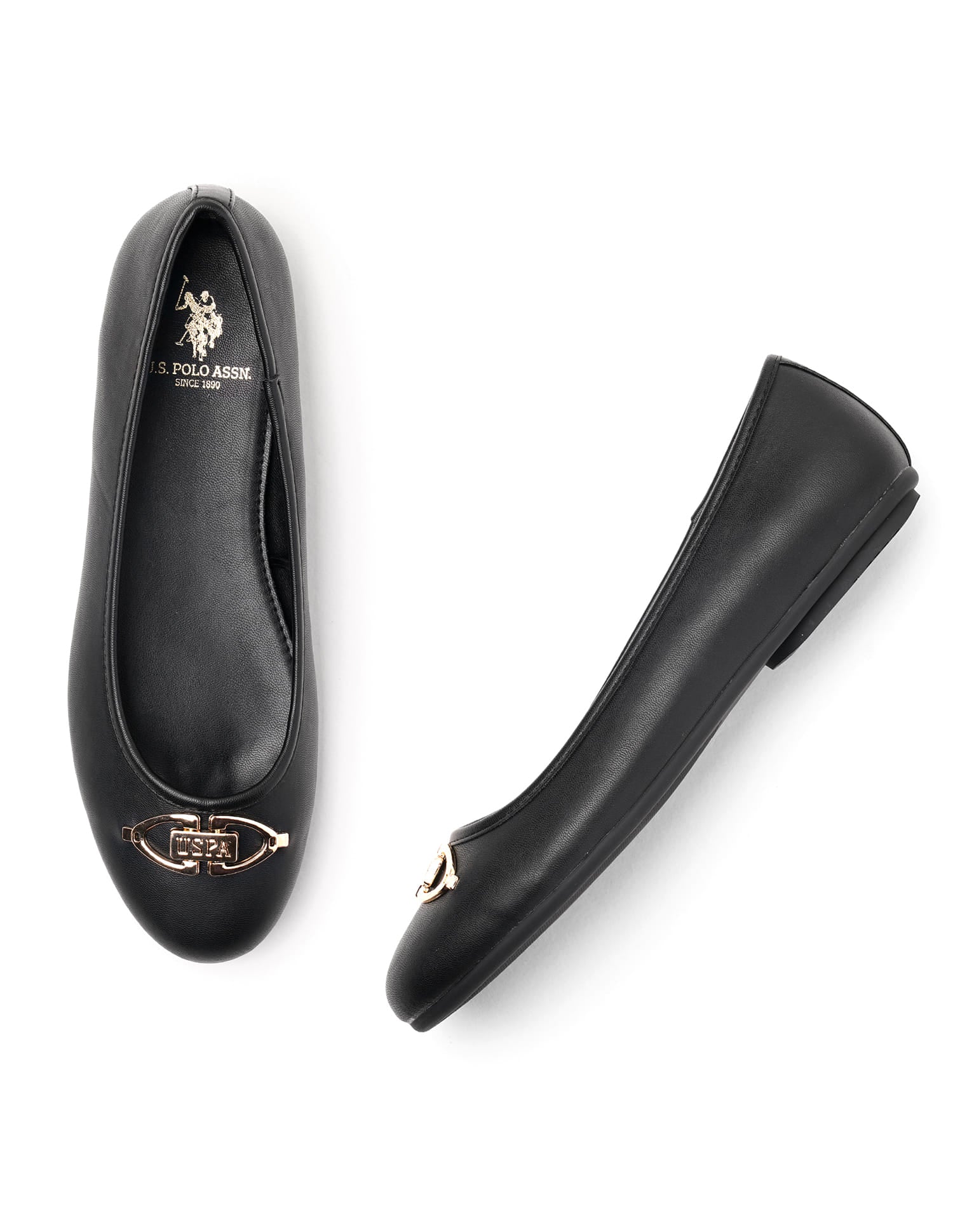 Gloria Black Ballerinas Black - U.S. Polo Assn. India | Large