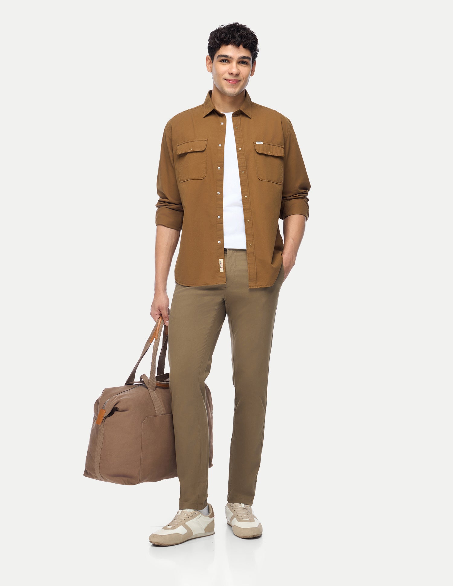 Austin Trim Regular Fit Twill Trousers Dark Khaki - U.S. Polo Assn. India | Large