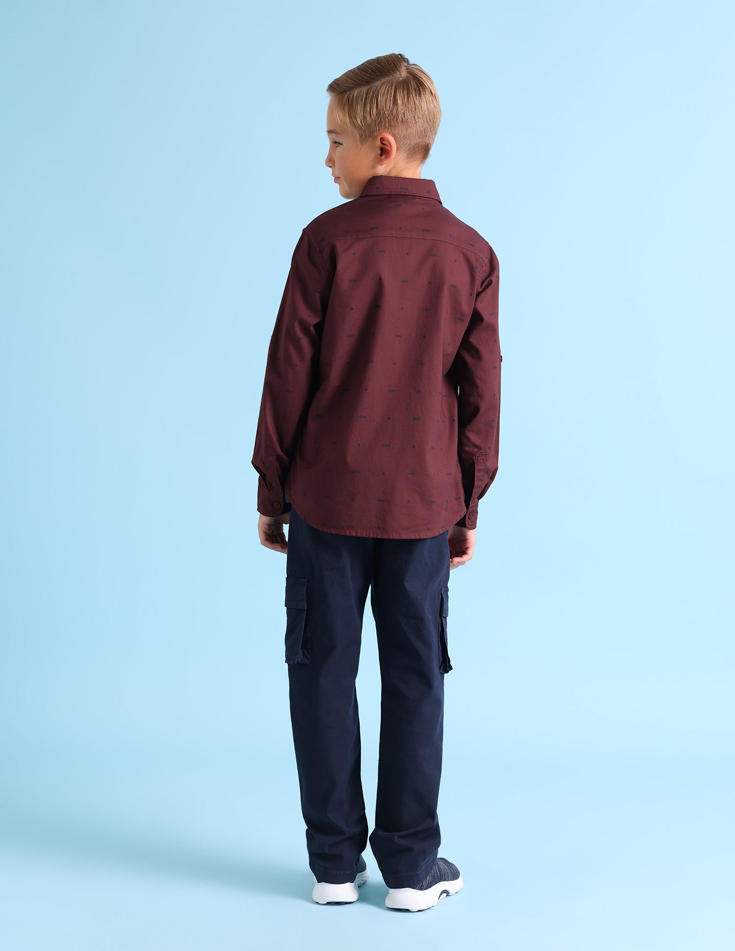 Boys Brand Print Shirt Maroon - U.S. Polo Assn. India | Large