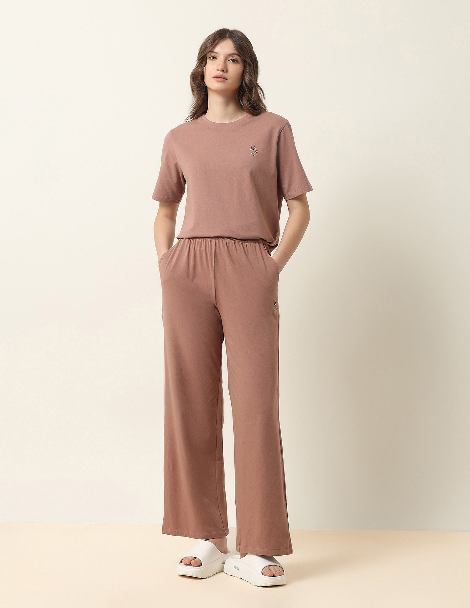 Boxy Fit Lounge T-Shirt Beige - U.S. POLO ASSN. | Large