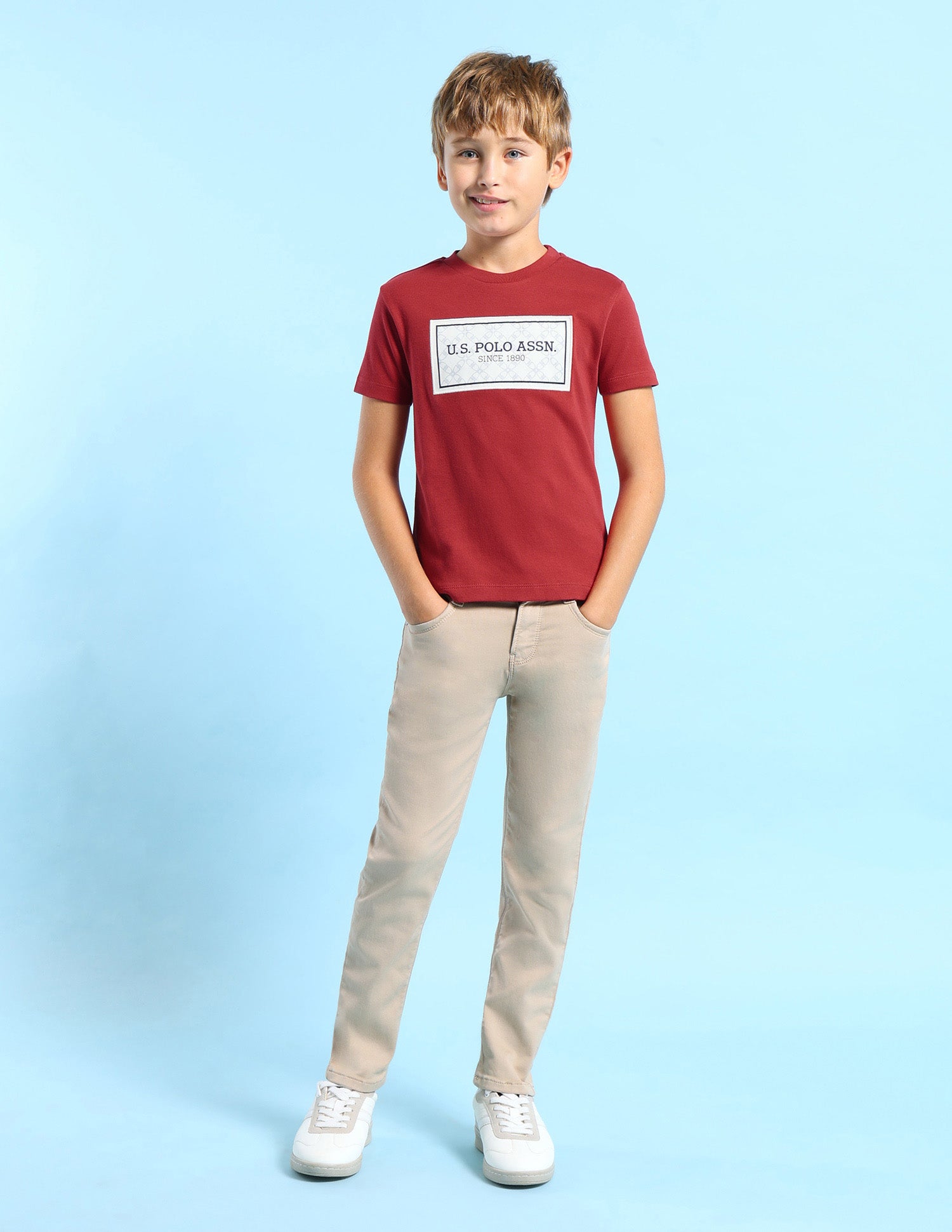 Boys Brand Printed Regular Fit T-Shirt Red - U.S. POLO ASSN. | Large