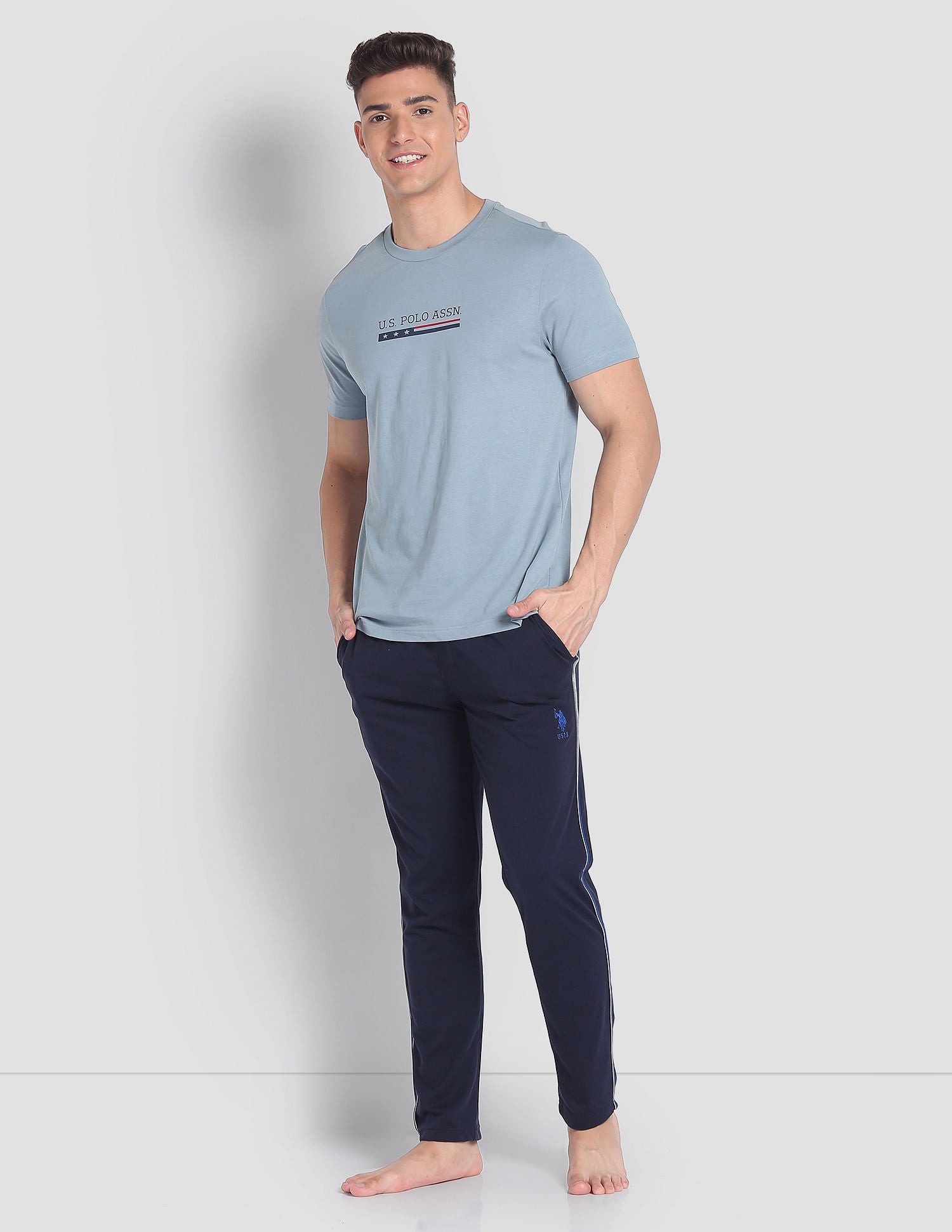 Solid LR001 Lounge Track Pants - Pack Of 1 Navy - U.S. POLO ASSN. | Large