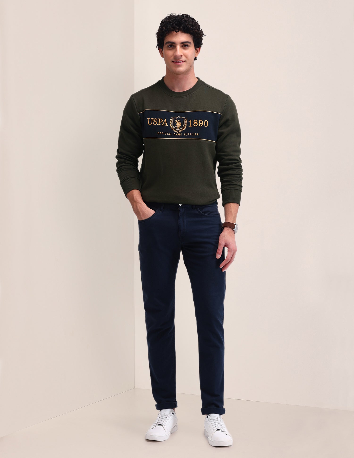 Brand Printed Regular Fit Sweatshirt Teal - U.S. POLO ASSN. | Large