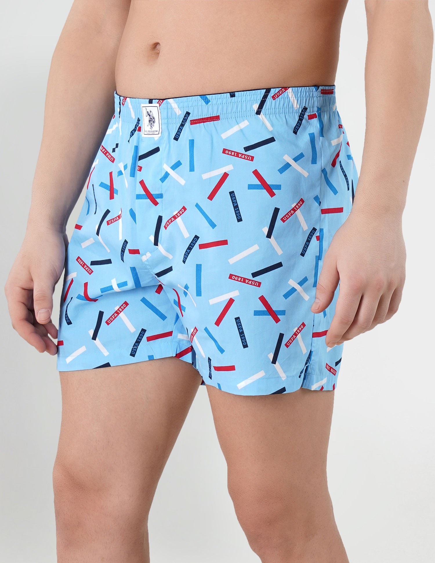 Graphic Print Cotton I657 Boxers - Pack Of 1 Light Blue - U.S. POLO ASSN. | Large