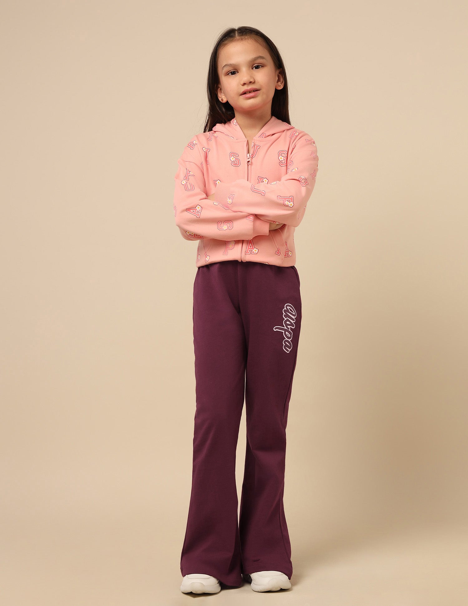 Girls Solid Bootcut Track Pants Burgundy - U.S. POLO ASSN. | Large