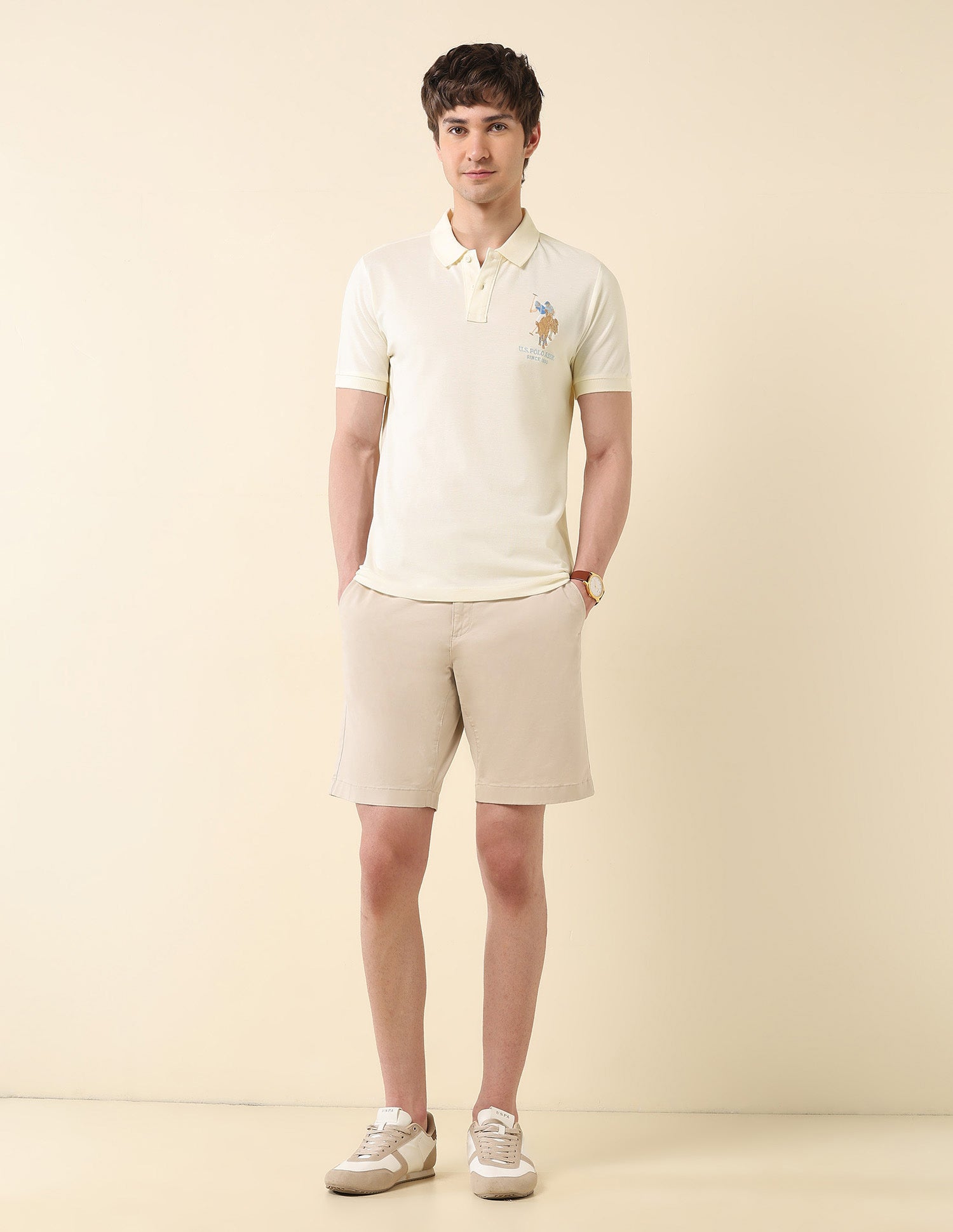 Slim Fit Summer Splash Polo Shirt White - U.S. Polo Assn. India | Large