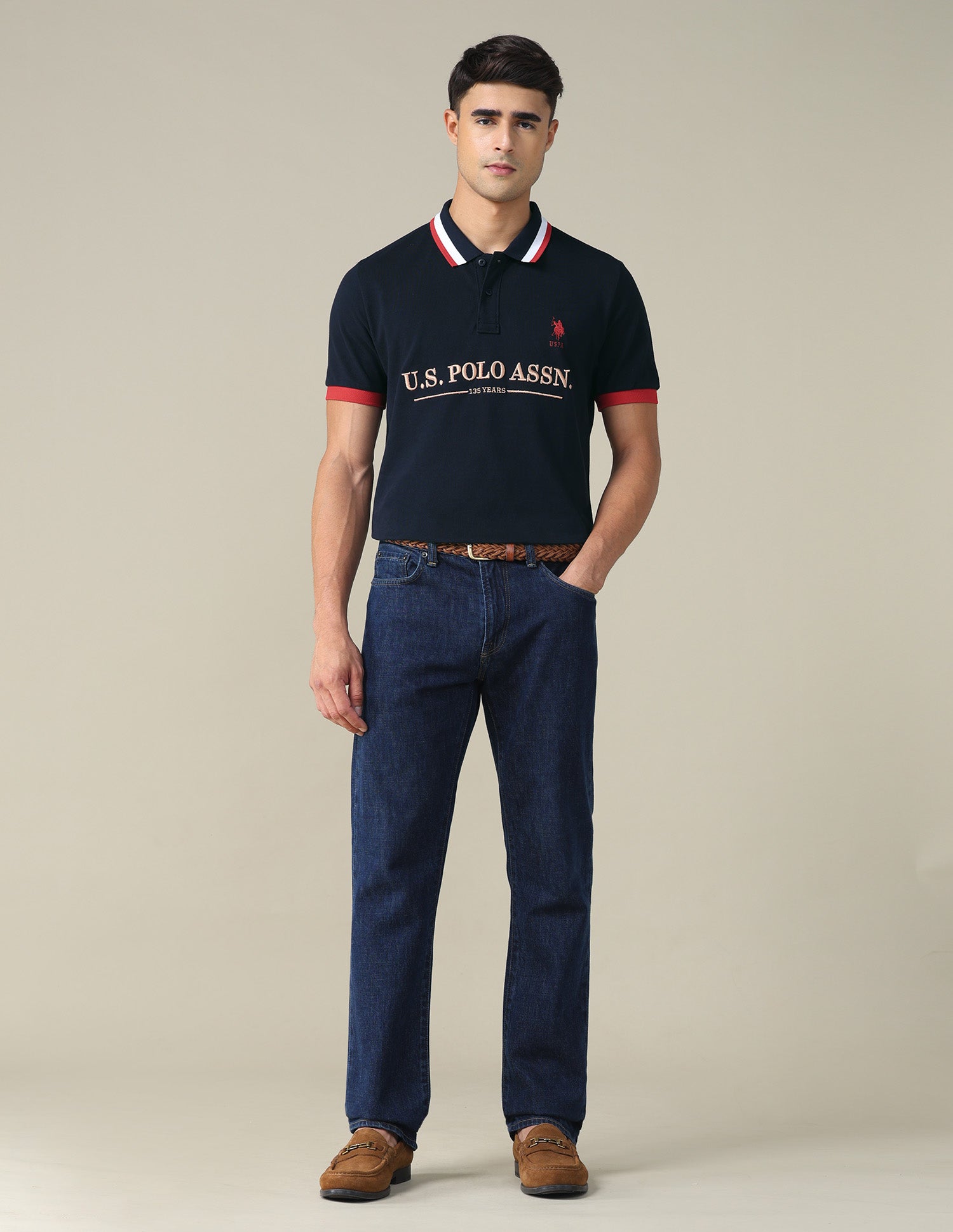 Brand Embroidered Regular Fit Polo Shirt Navy - U.S. POLO ASSN. | Large