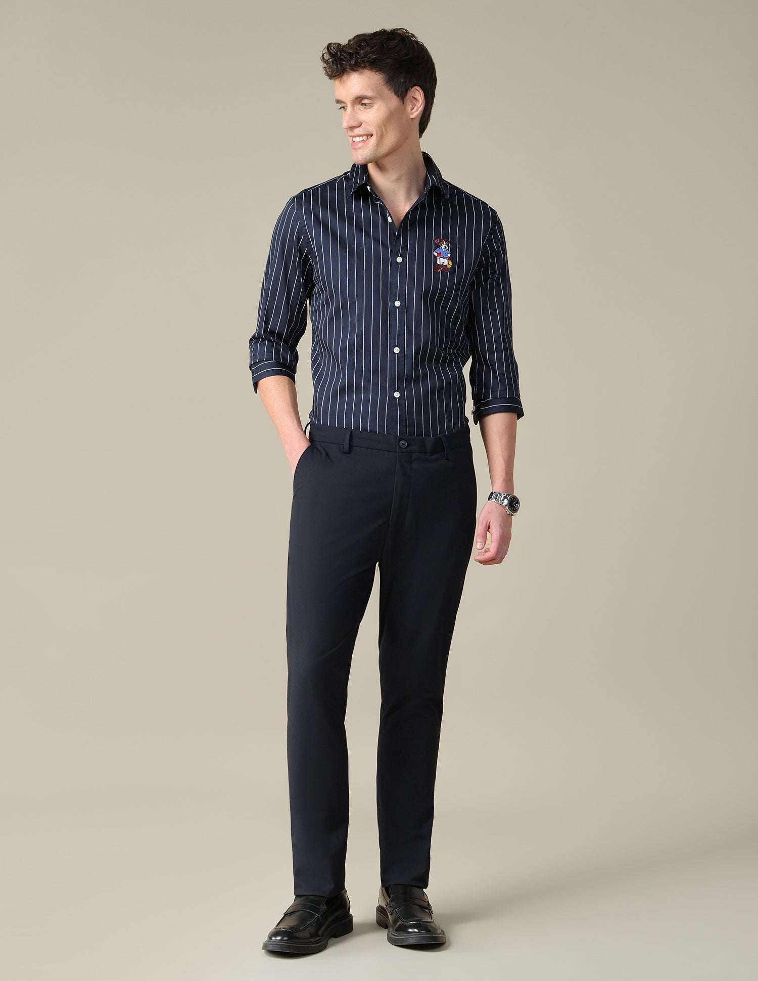 Tailored Fit Vertical Striped Shirt Navy - U.S. Polo Assn. India | Large