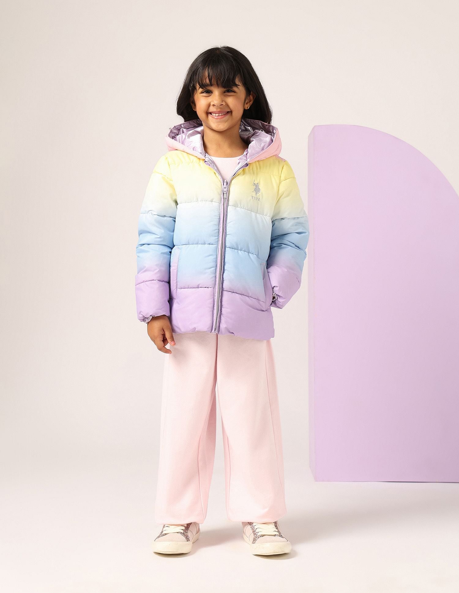 Girls Hooded Ombre Jacket Ombre - U.S. POLO ASSN. | Large