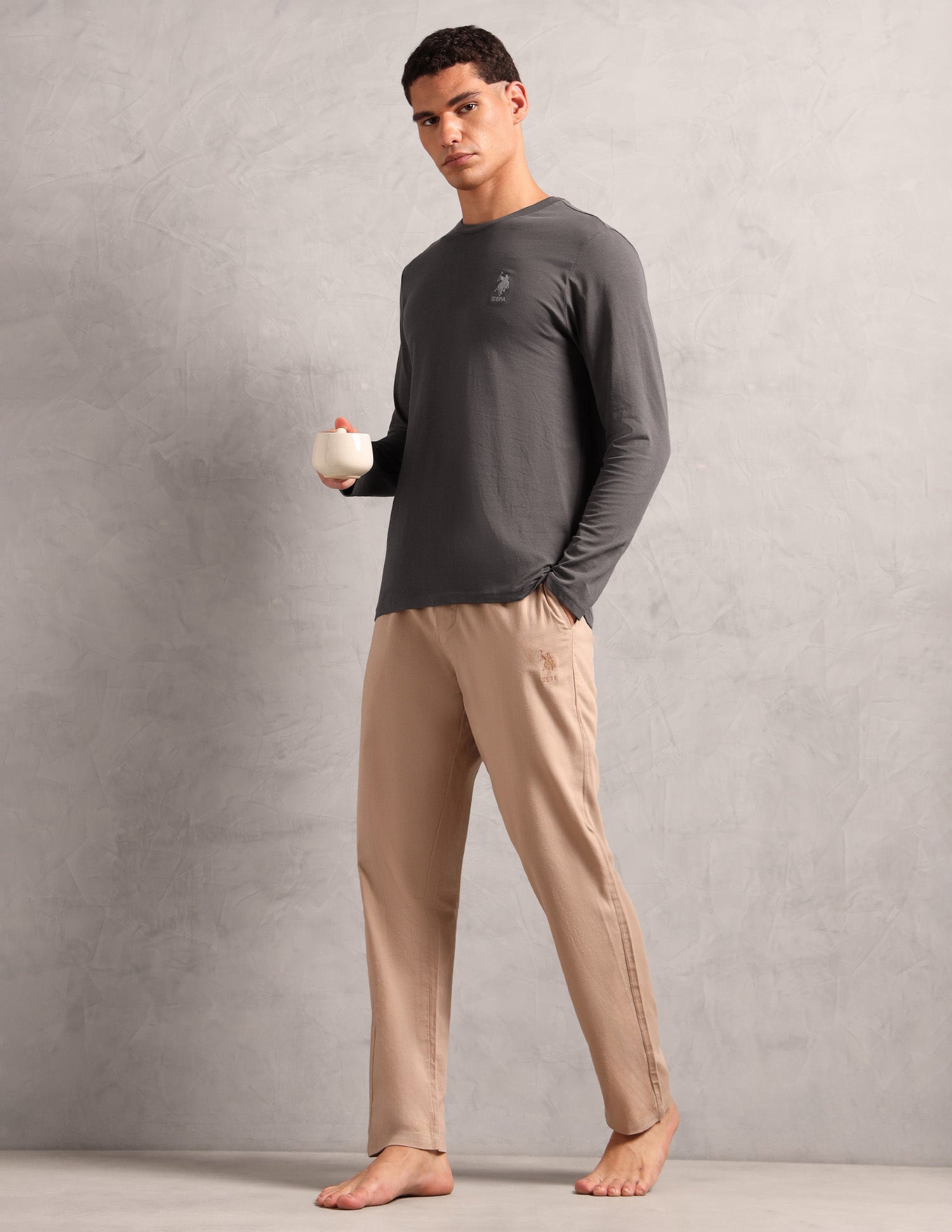 Comfort Fit Solid I693 Lounge T-Shirt - Pack Of 1 Grey - U.S. POLO ASSN. | Large