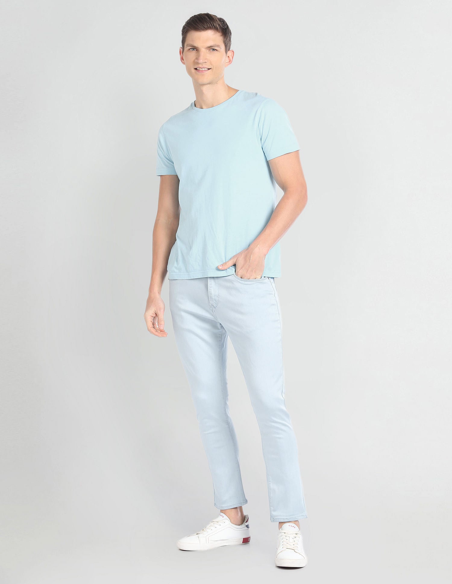 Henry Tapered Cropped Blue Jeans Blue - U.S. POLO ASSN. | Large