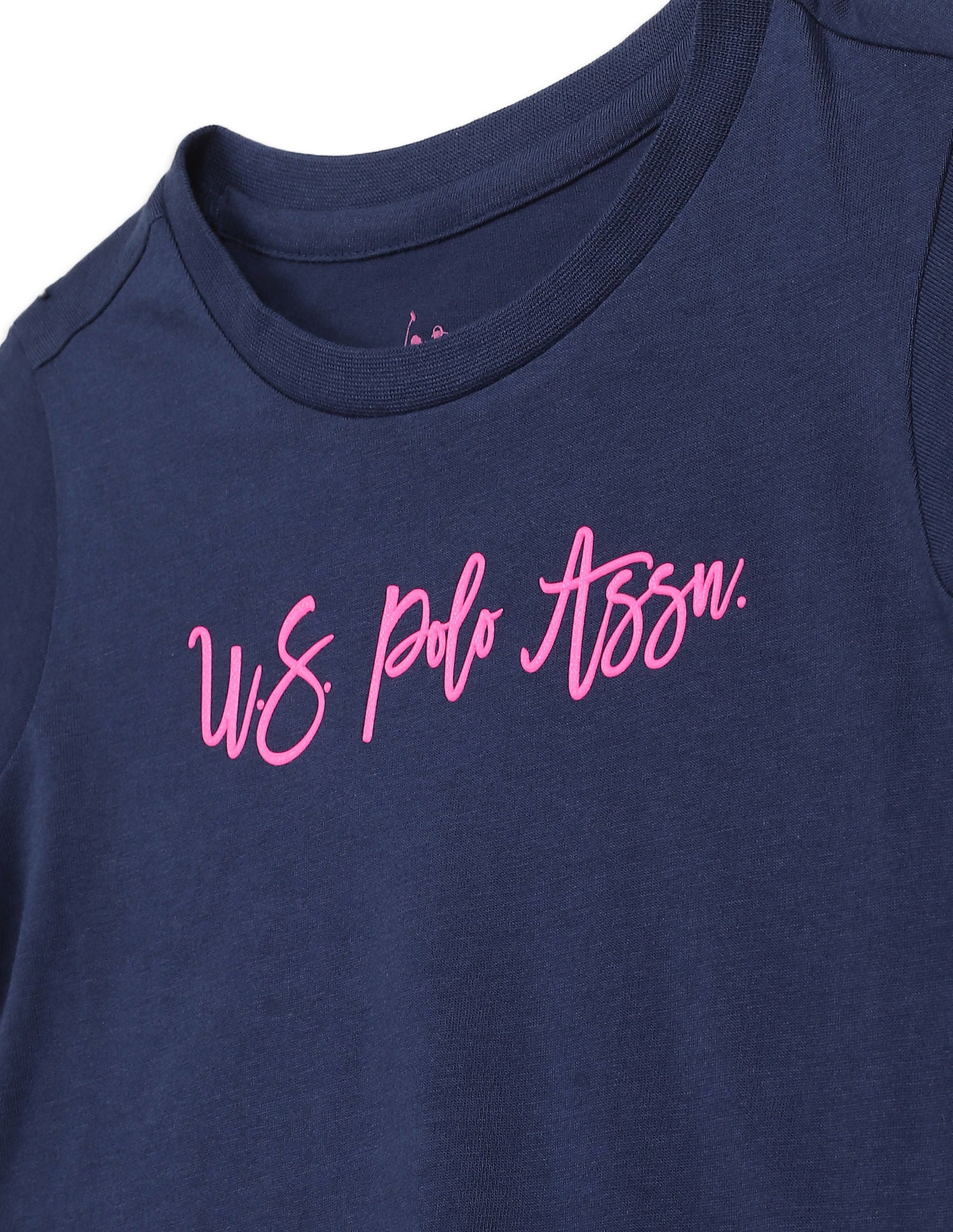 Crew Neck Brand Print T-Shirt Navy - U.S. POLO ASSN. | Large