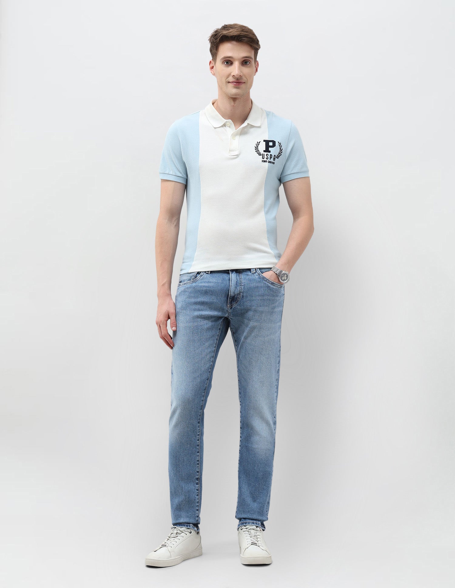 Brandon Slim Tapered Fit Blue Jeans Blue - U.S. Polo Assn. India | Large