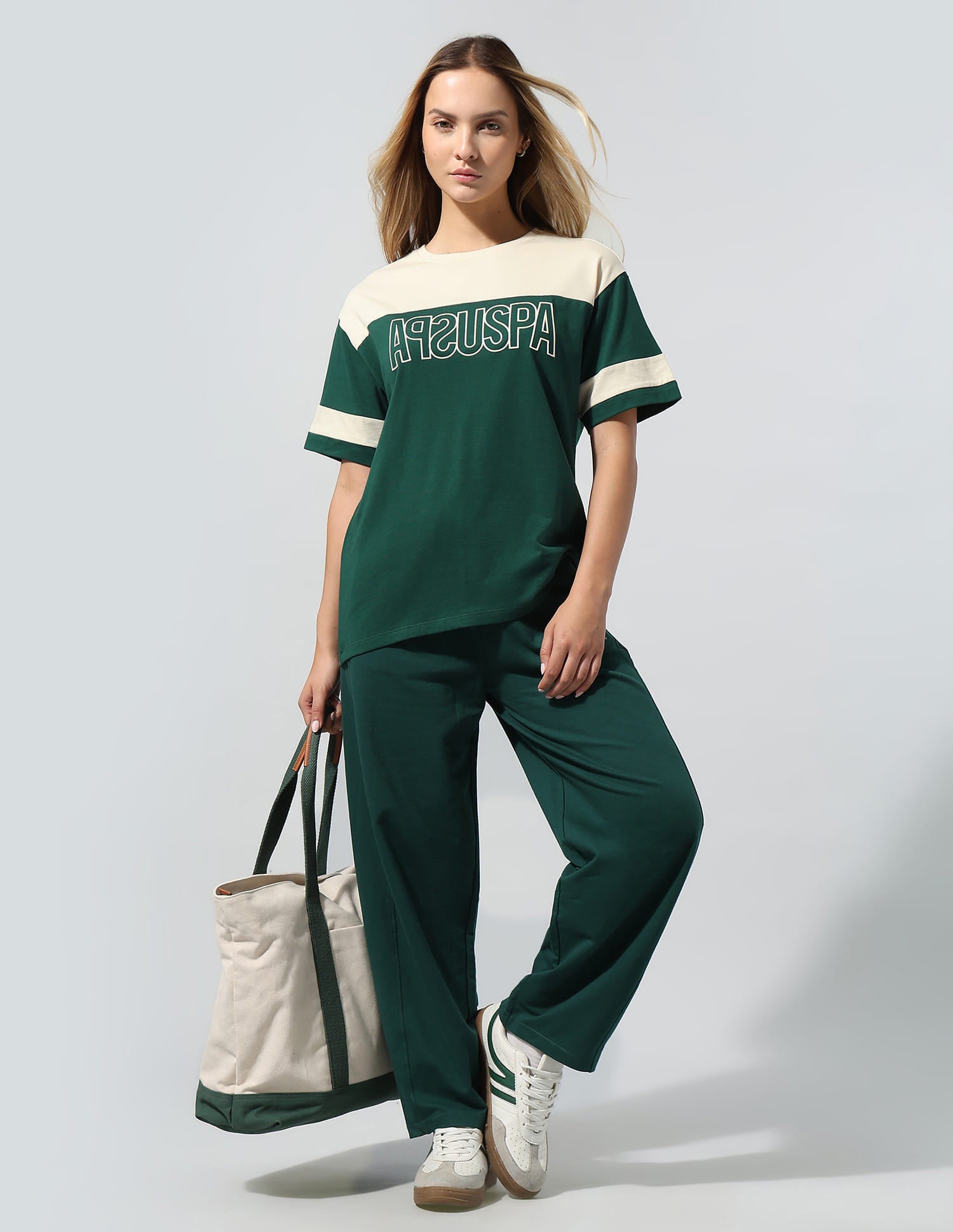 Colourblocked Relaxed T-Shirt Green - U.S. Polo Assn. India | Large