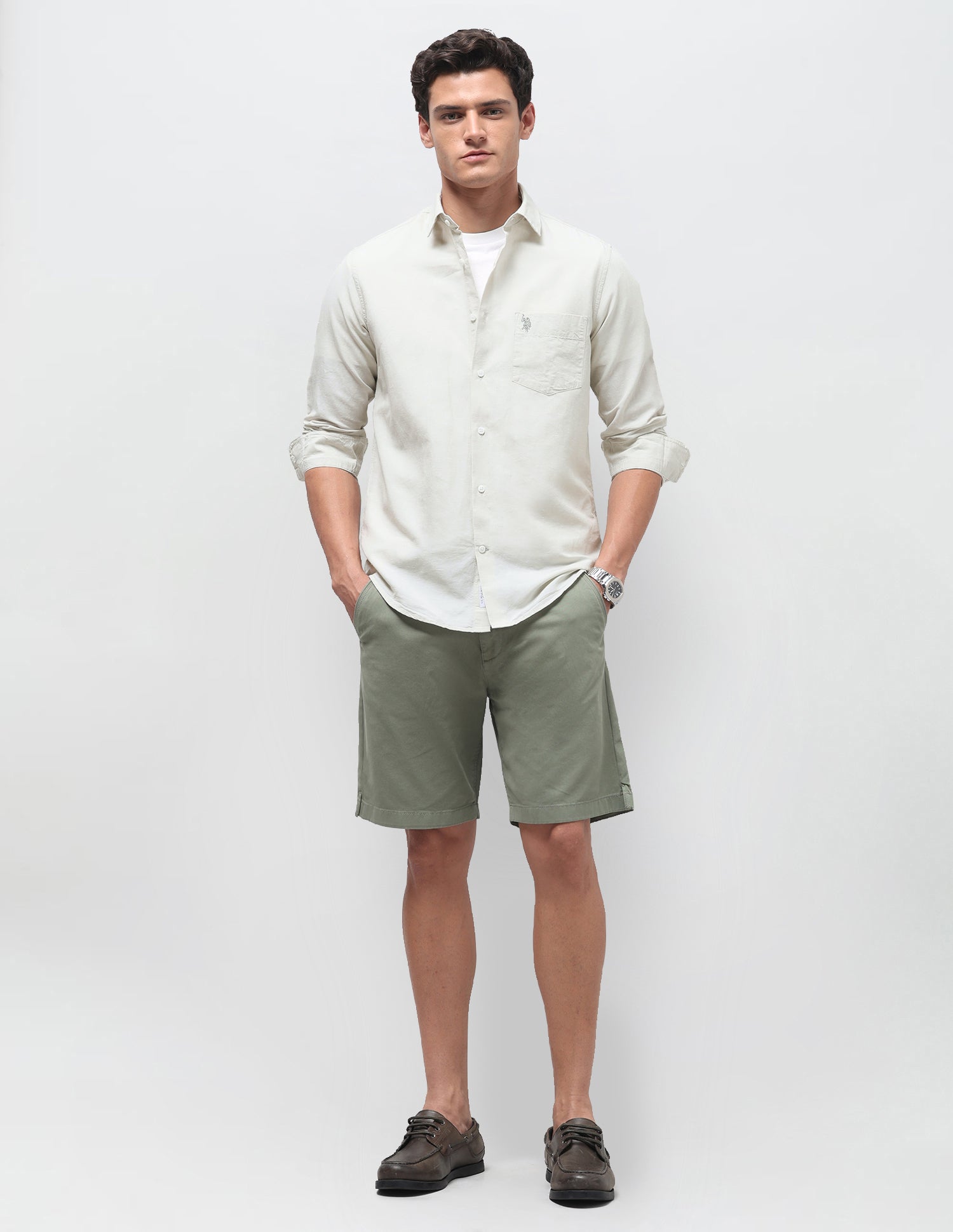 Regular Tailored Fit Shirt Light Green - U.S. Polo Assn. India | Large
