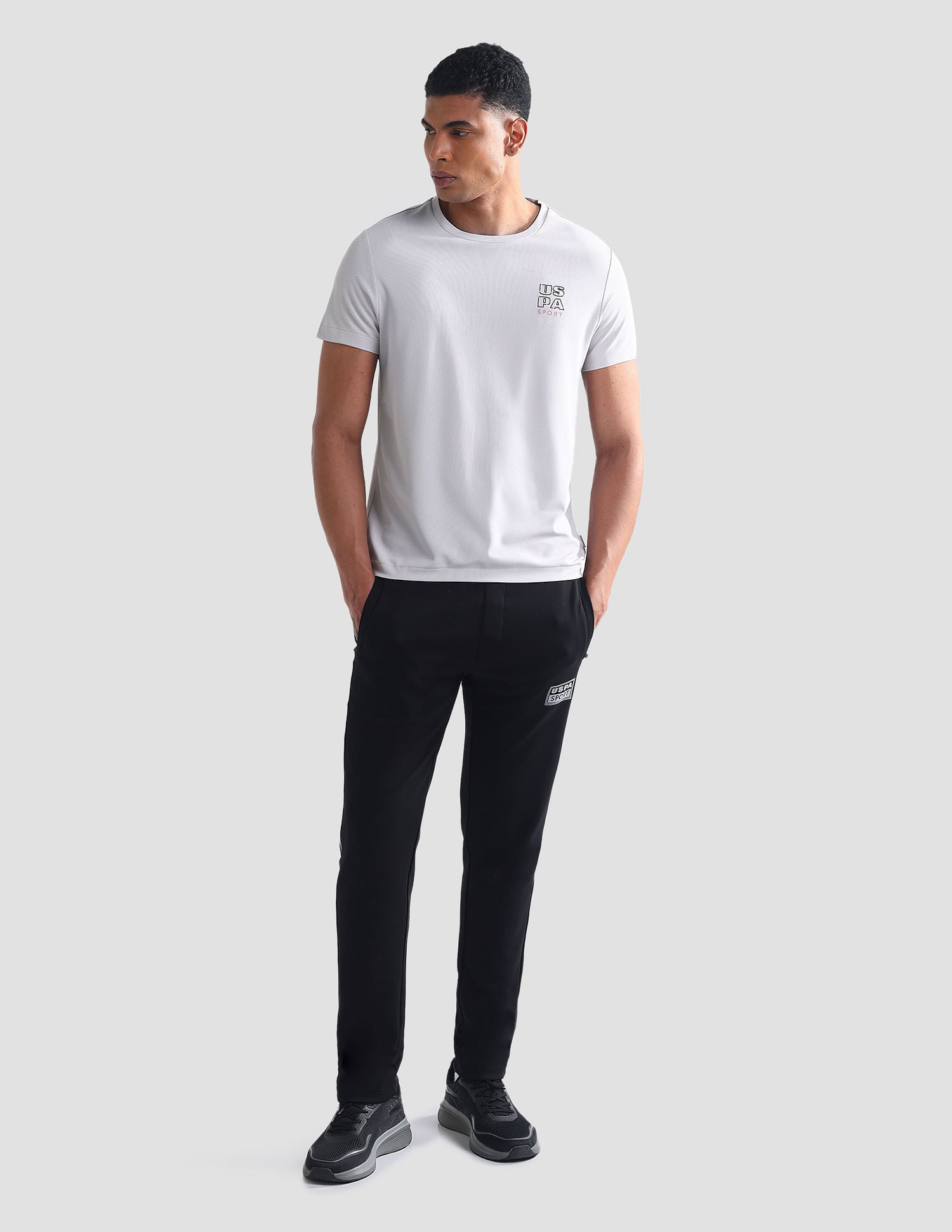 Rear Typographic Print Slim Fit T-Shirt Grey - U.S. Polo Assn. India | Large