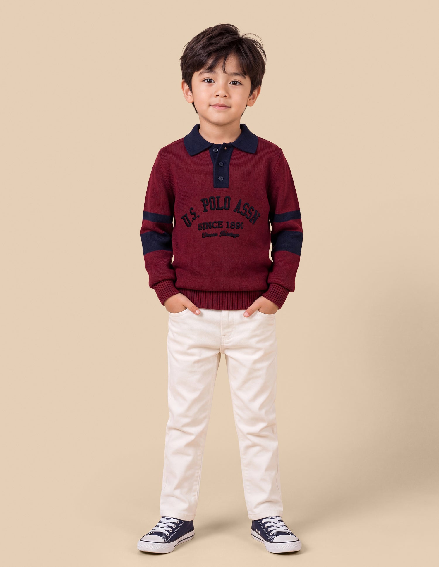 Brand Embroidered Regular Fit Sweater Maroon - U.S. Polo Assn. India | Large