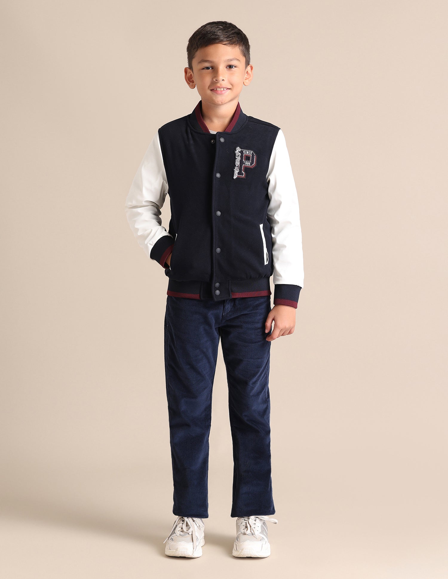 Boys Colour Blocked Spread Collar Jacket Navy - U.S. POLO ASSN. | Large