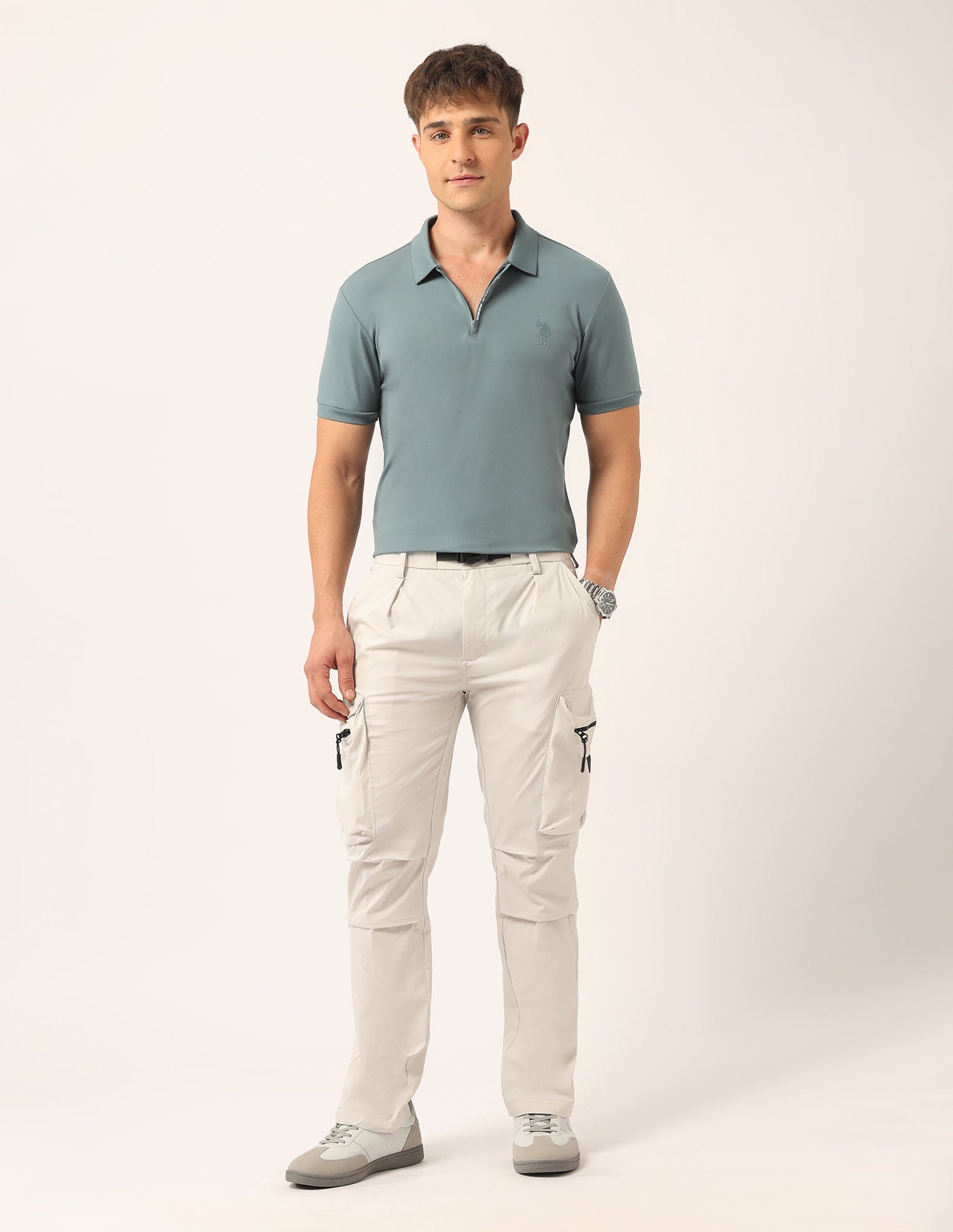 Solid Muscle Fit Polo Shirt Teal - U.S. Polo Assn. India | Large