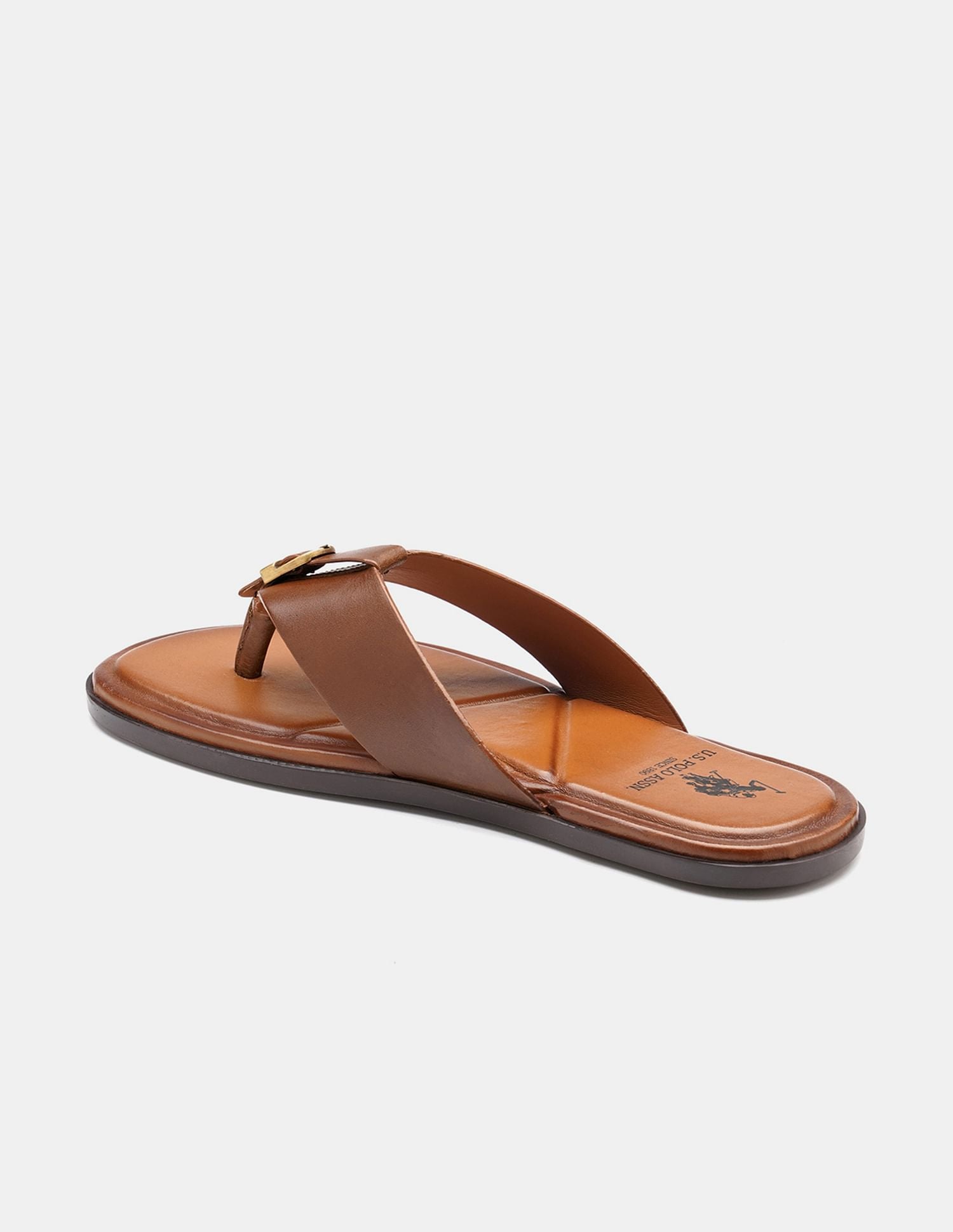 Men Diaz Broad Strap Slippers Tan - U.S. Polo Assn. India | Large