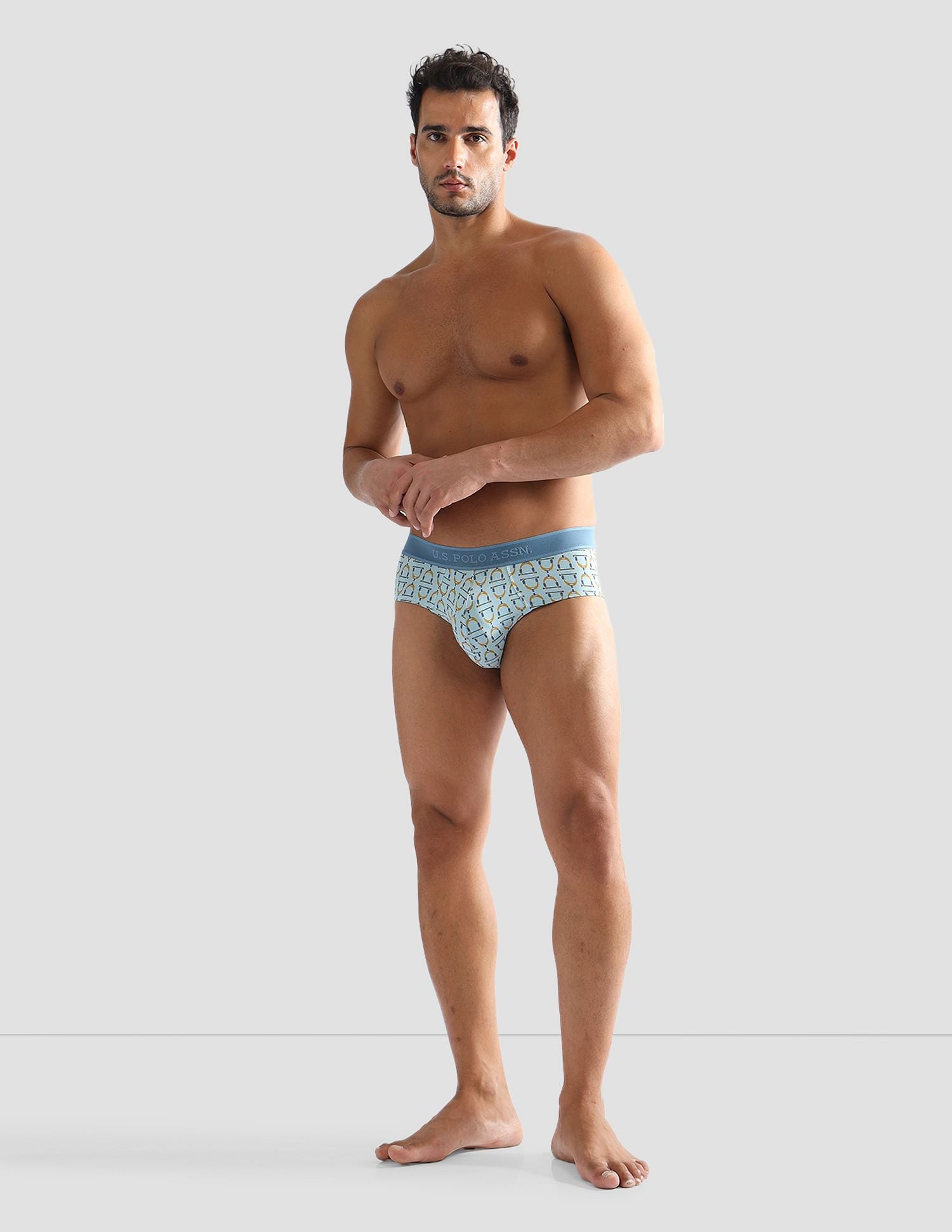 Elasticized Waist Printed PB005 Briefs - Pack of 1 Blue - U.S. POLO ASSN. | Large