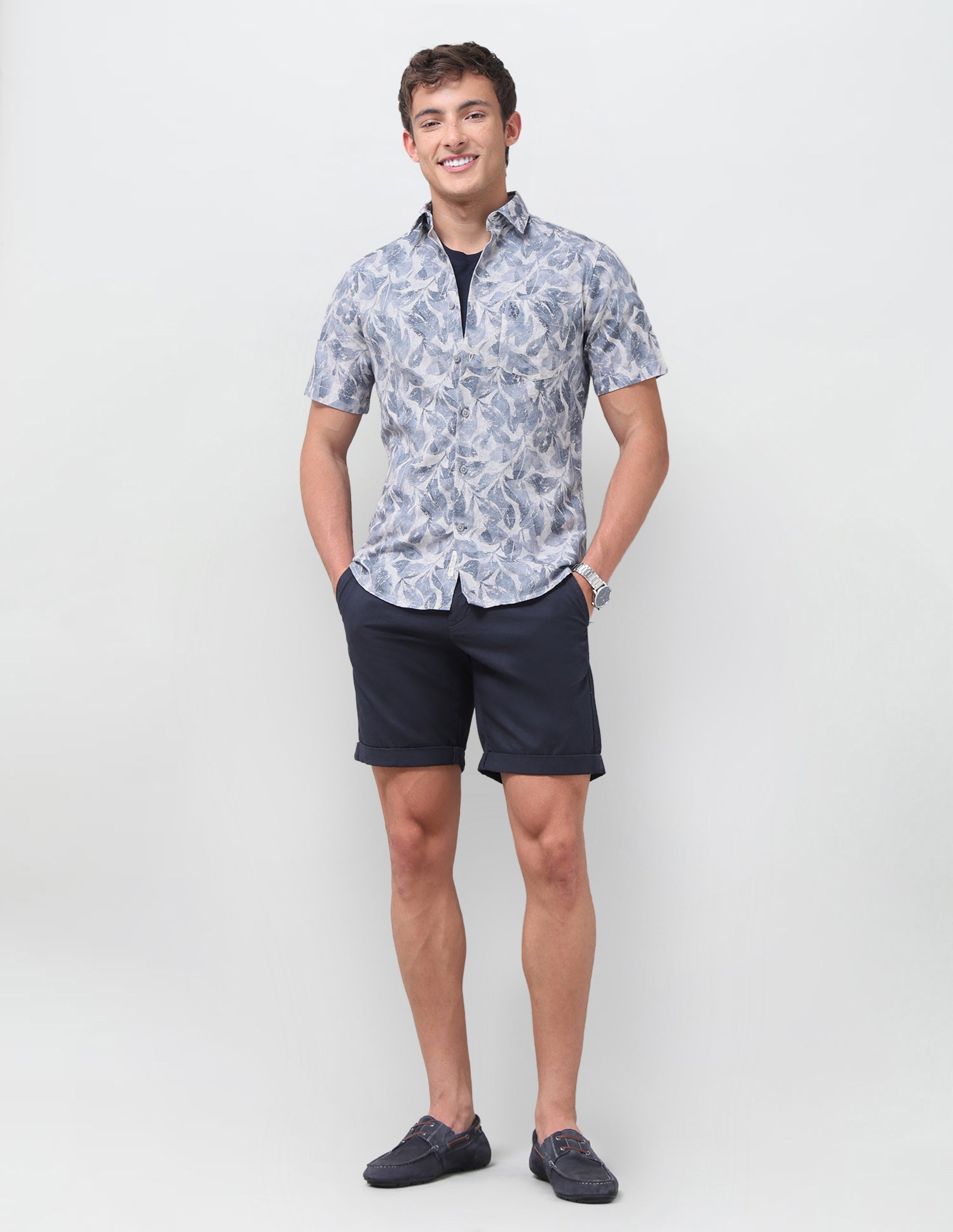 Tropical Printed Regular Fit Shirt Dark Navy - U.S. Polo Assn. India | Large