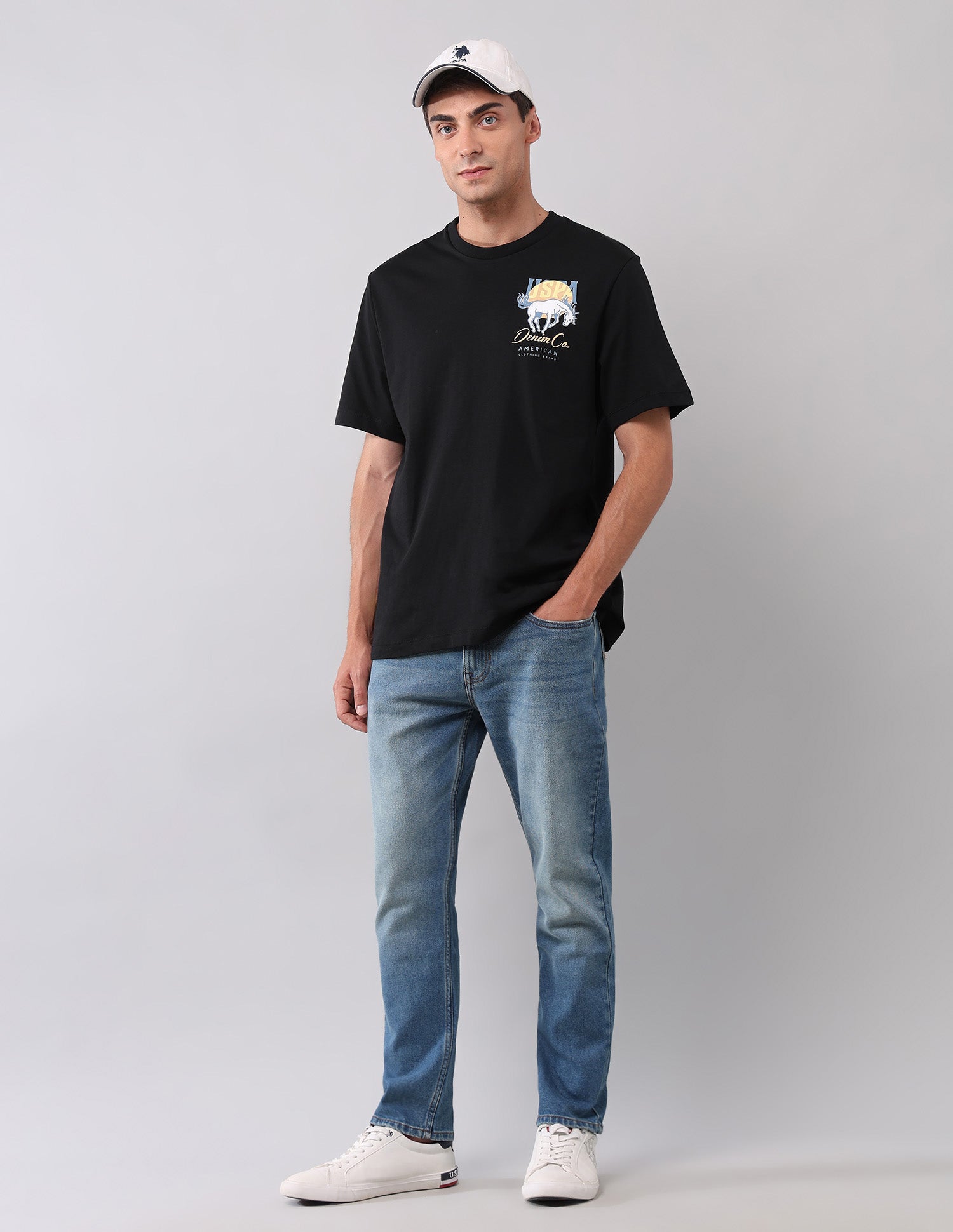 Brand Printed Muscle Fit T-Shirt Black - U.S. POLO ASSN. | Large