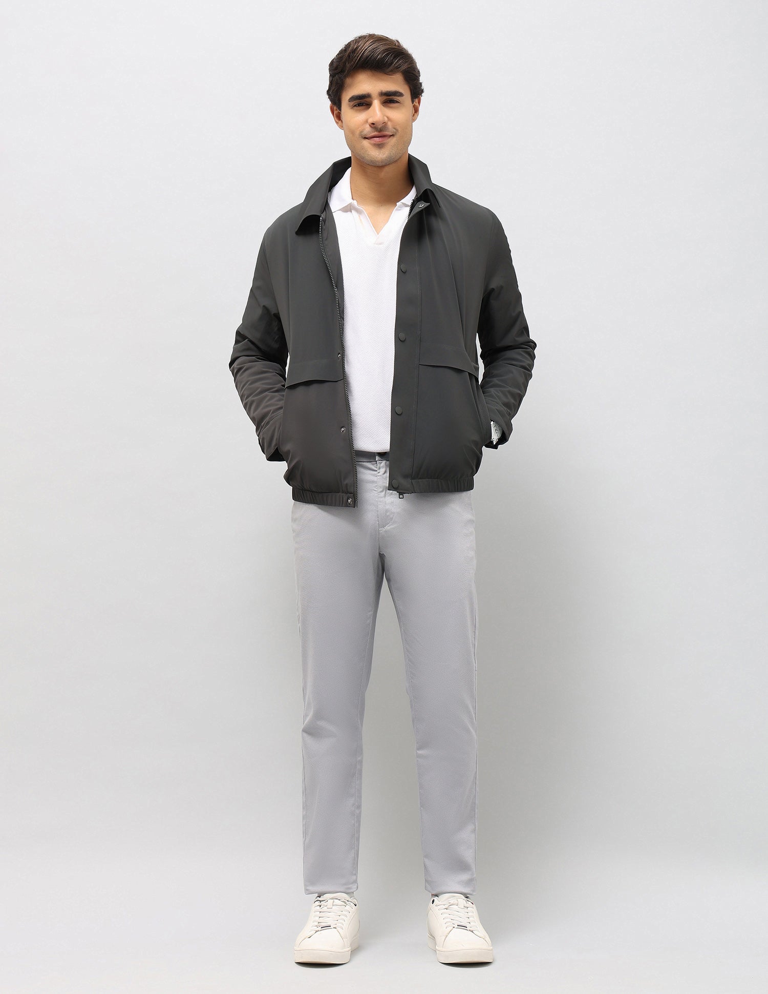 Regular Fit Solid Jacket Dark Grey - U.S. POLO ASSN. | Large