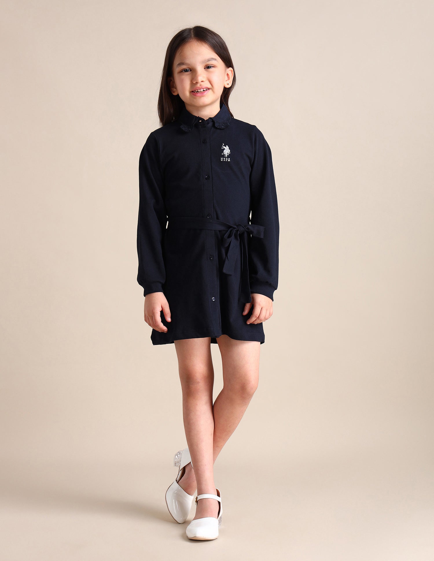 Girls Cotton Shirt Dress Navy - U.S. Polo Assn. India | Large