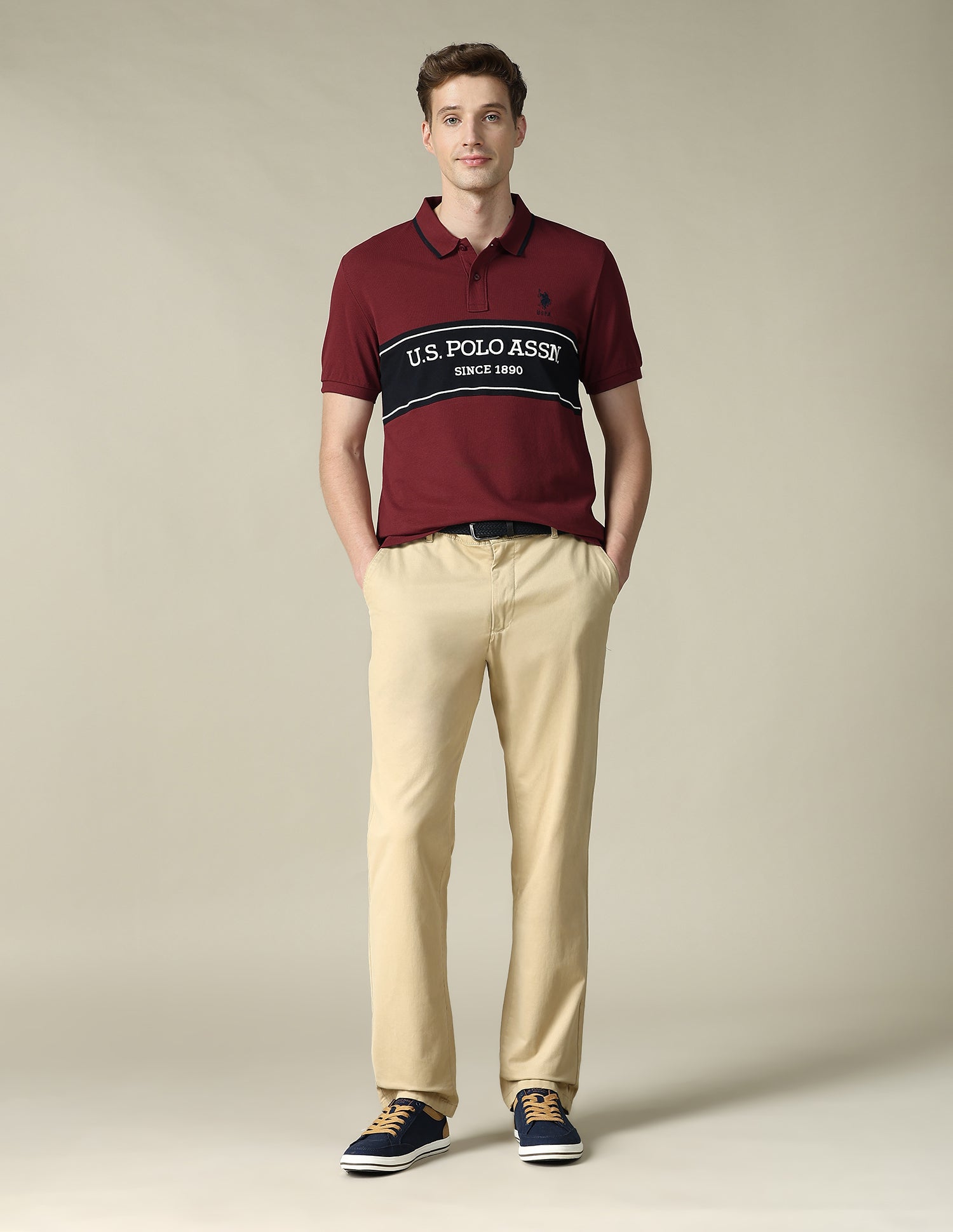 Brand Embroidered Regular Fit Polo Shirt Maroon - U.S. POLO ASSN. | Large