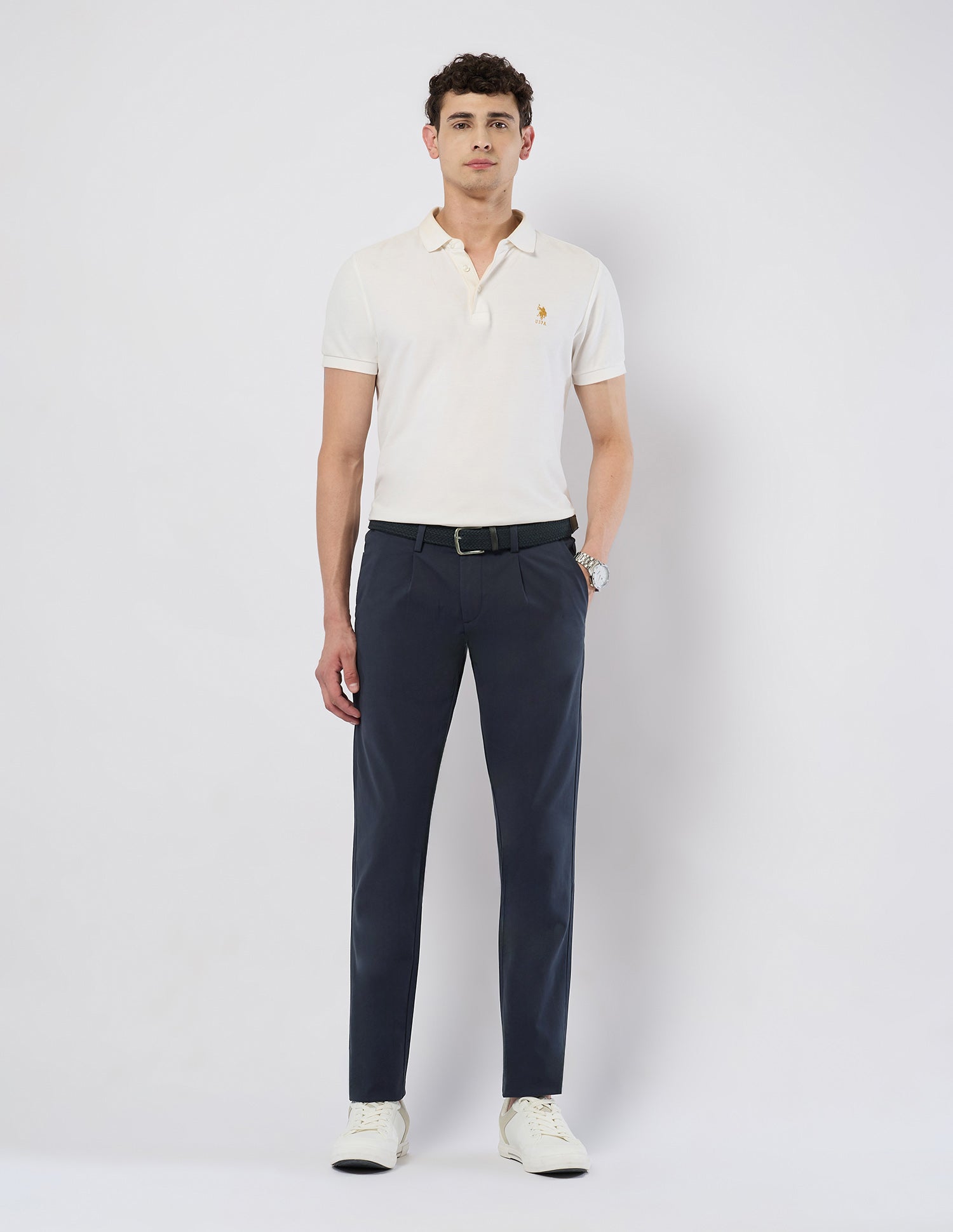 Mid Rise Denver Slim Fit Trousers Navy - U.S. POLO ASSN. | Large