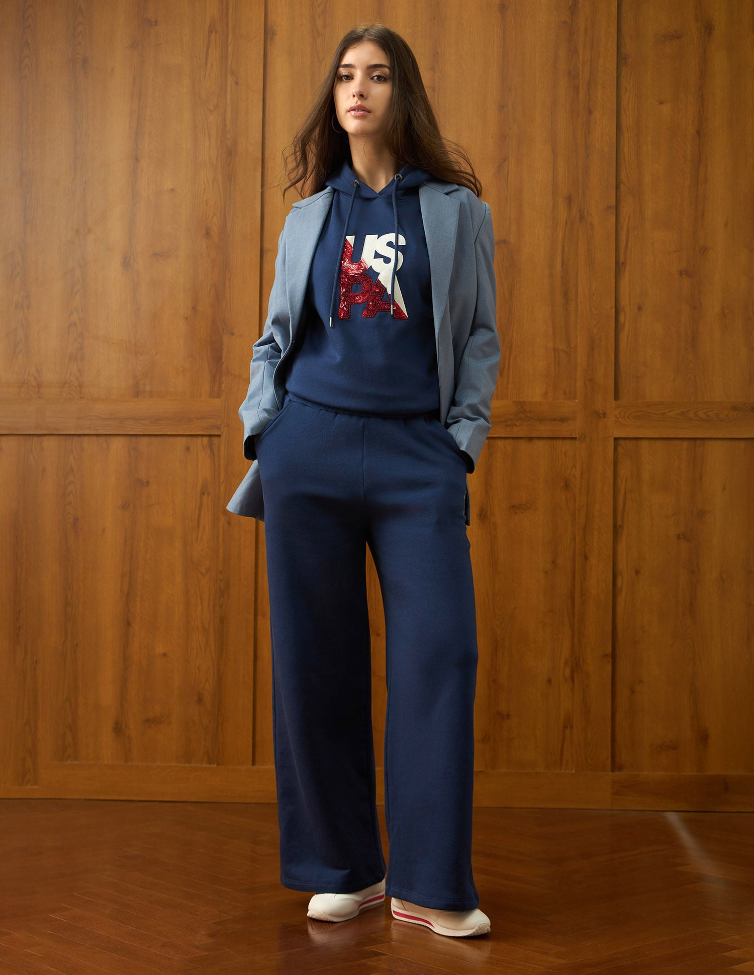 Brand Printed Regular Fit Sweatshirt Blue - U.S. POLO ASSN. | Large