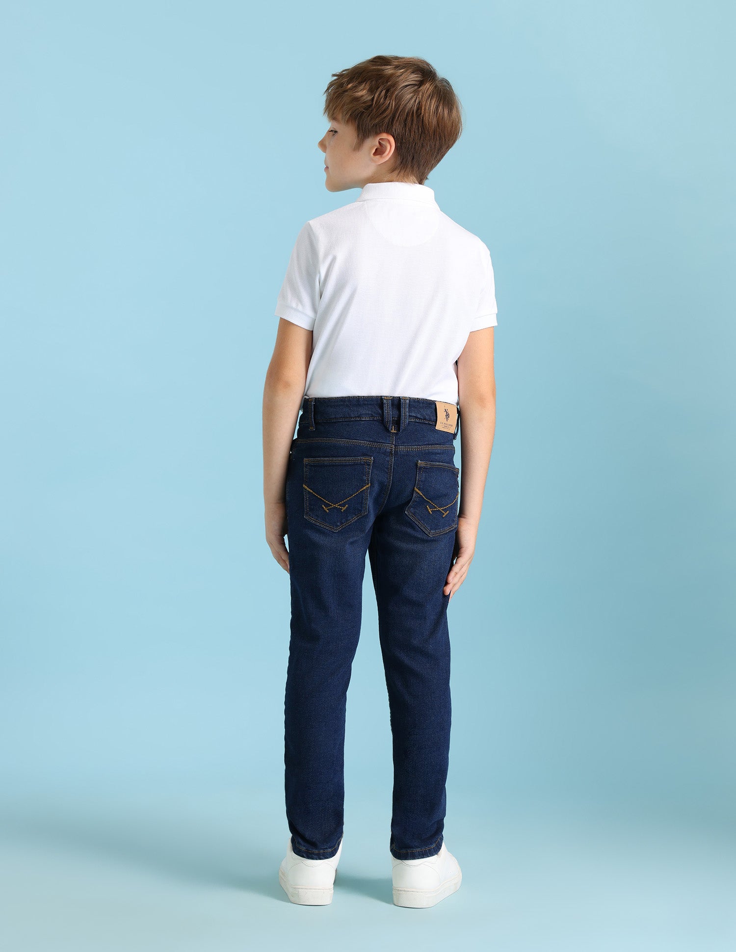 Boys Mid Rise Slim Fit Jeans Dark Wash - U.S. POLO ASSN. | Large