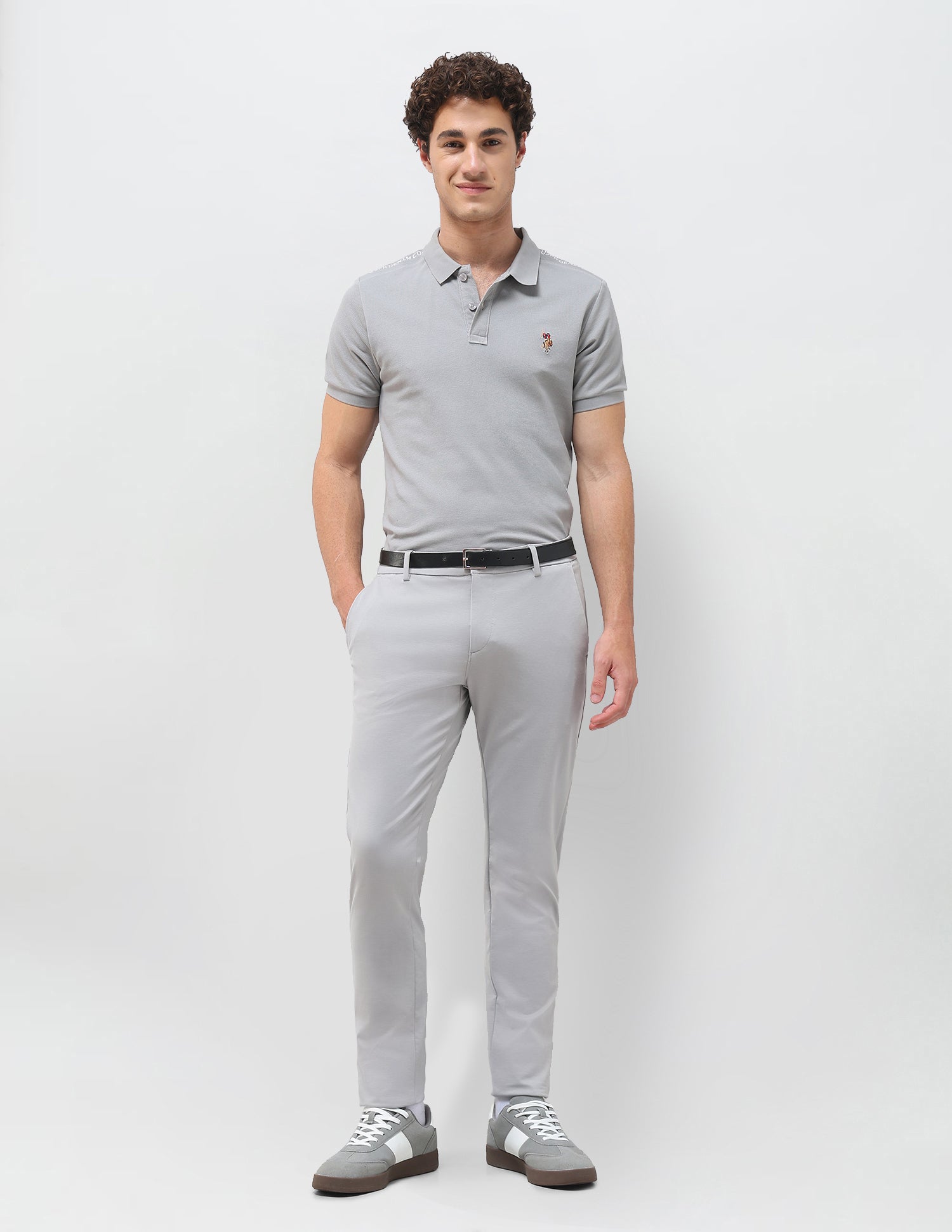 Satin Super Slim Fit Trousers Grey - U.S. Polo Assn. India | Large