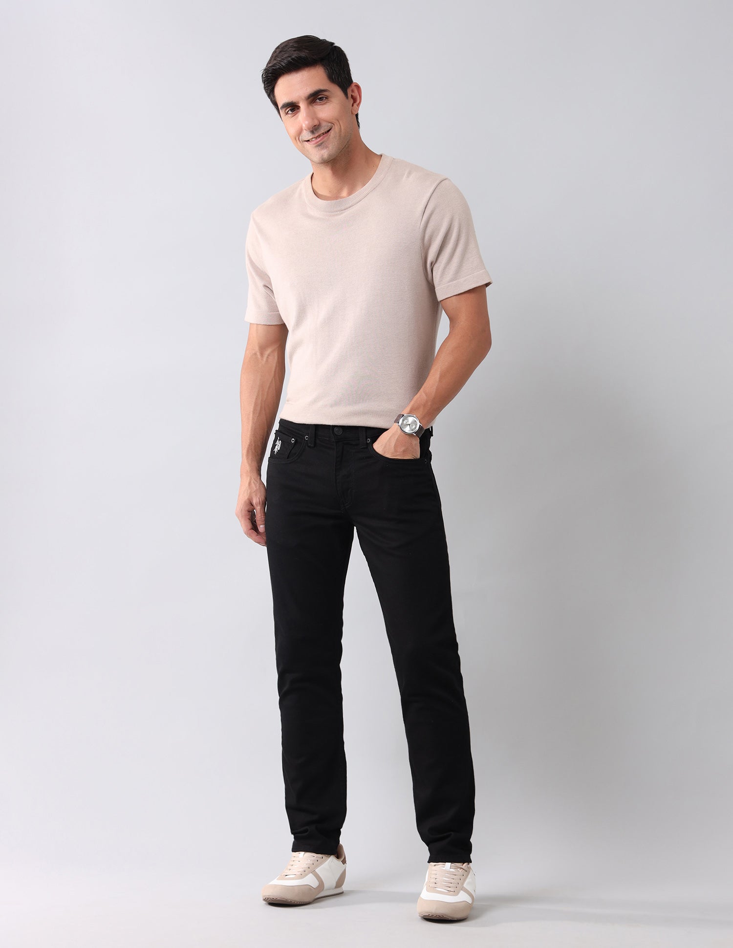 Brandon Slim Tapered Black Jeans Black - U.S. Polo Assn. India | Large