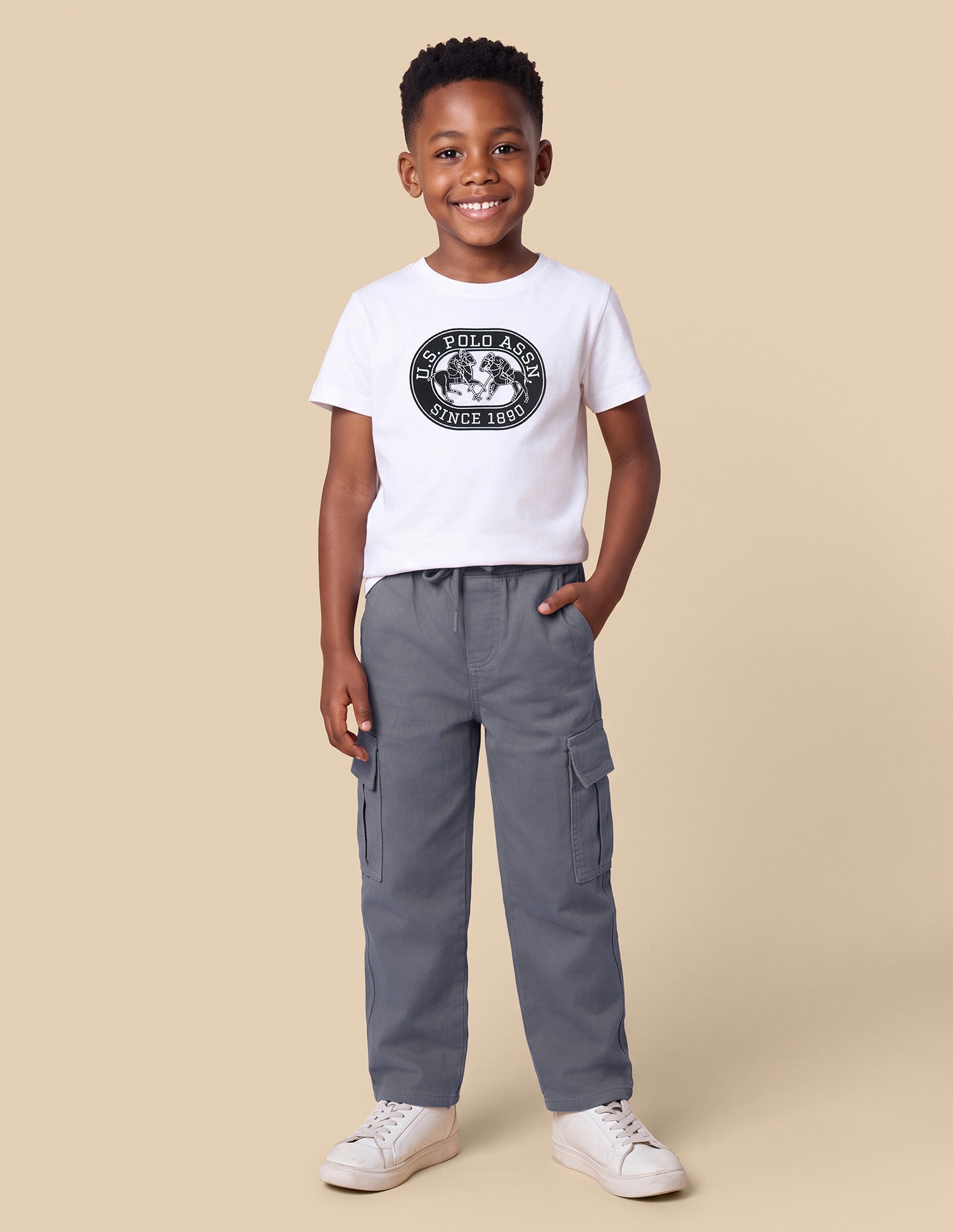 Baggy Fit Grey Cargo Jeans Grey - U.S. Polo Assn. India | Large