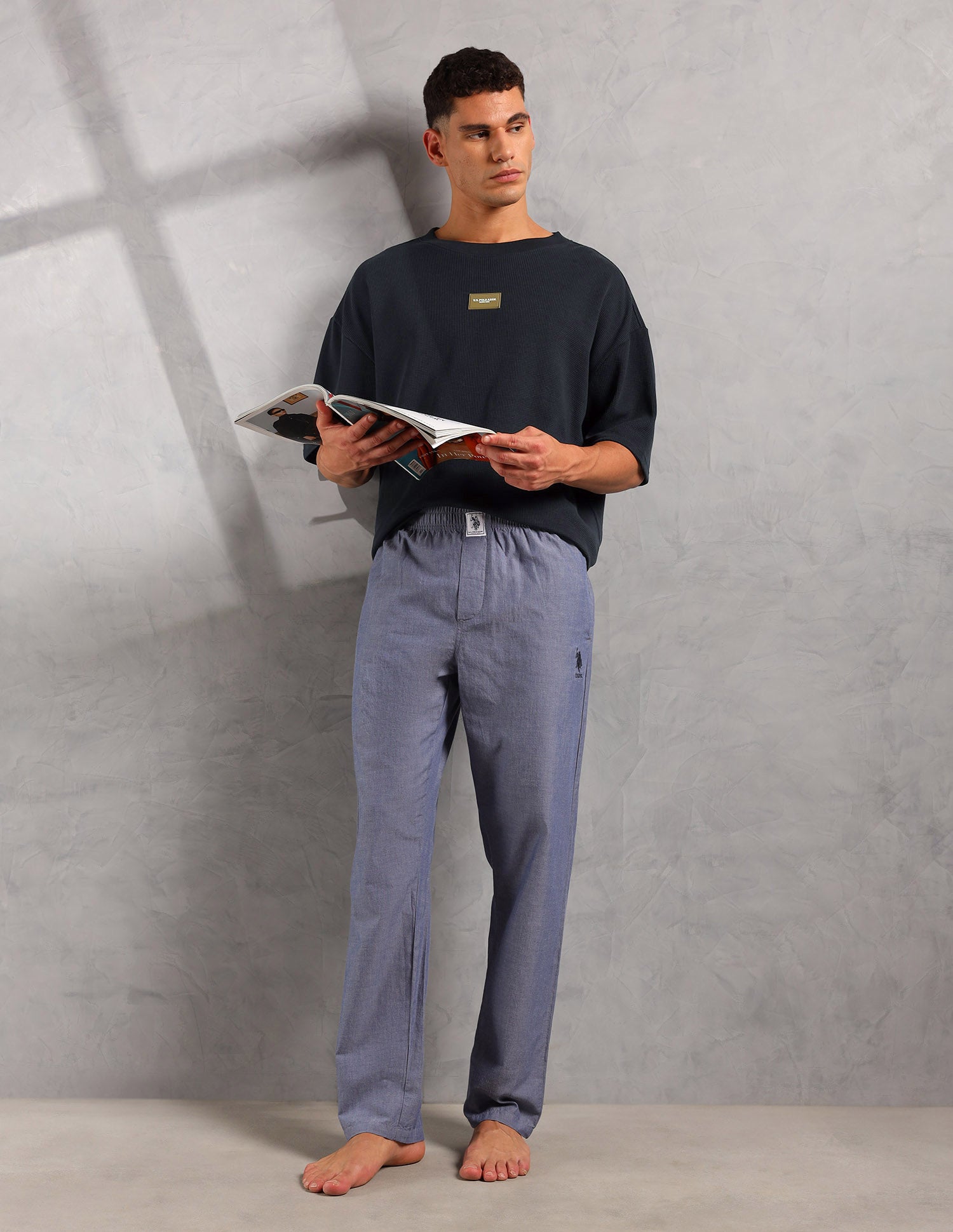 Oversized Fit Cotton PE001 Lounge T-Shirt - Pack Of 1 Navy - U.S. POLO ASSN. | Large