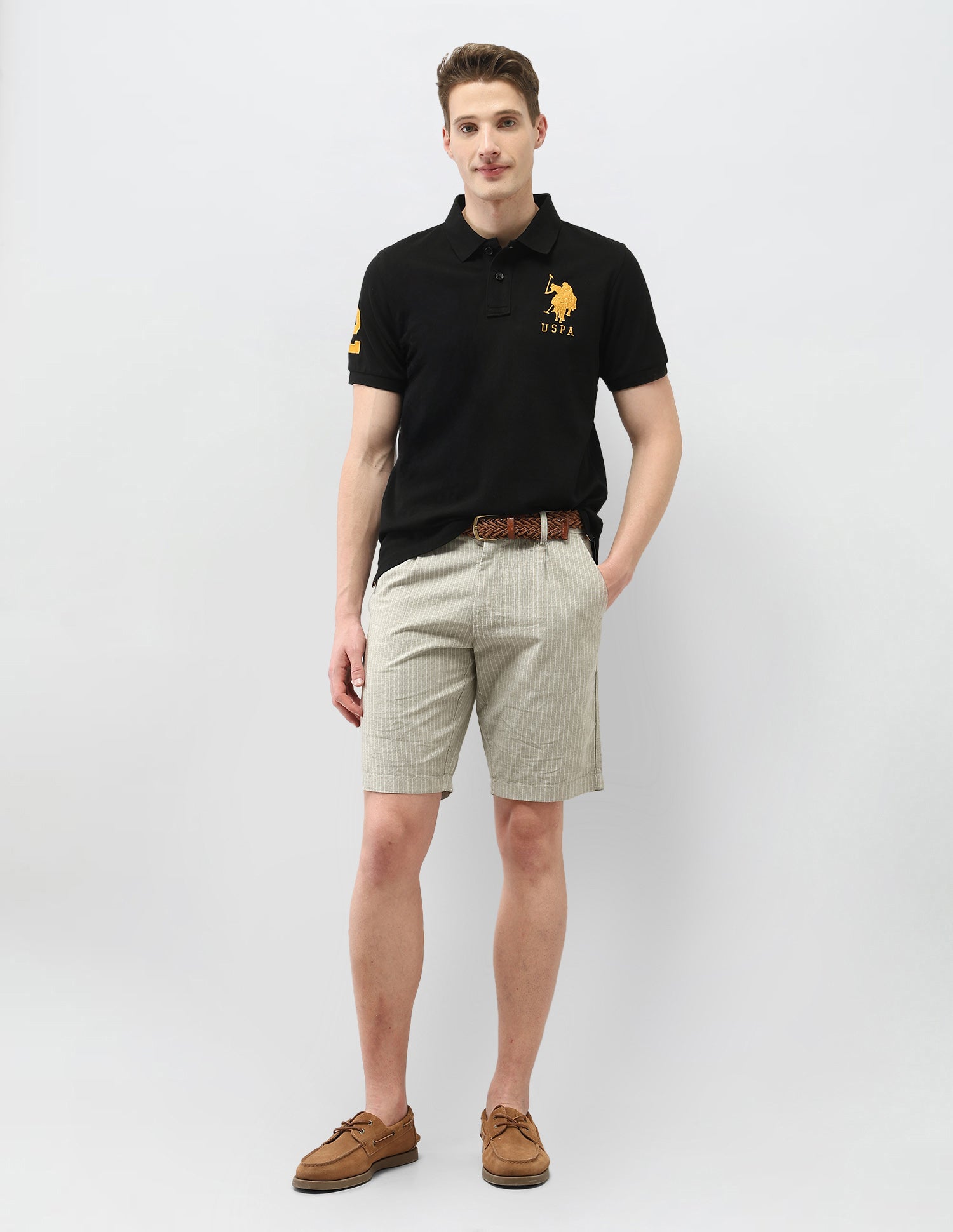 Solid Slim Fit Polo Shirt Black - U.S. Polo Assn. India | Large