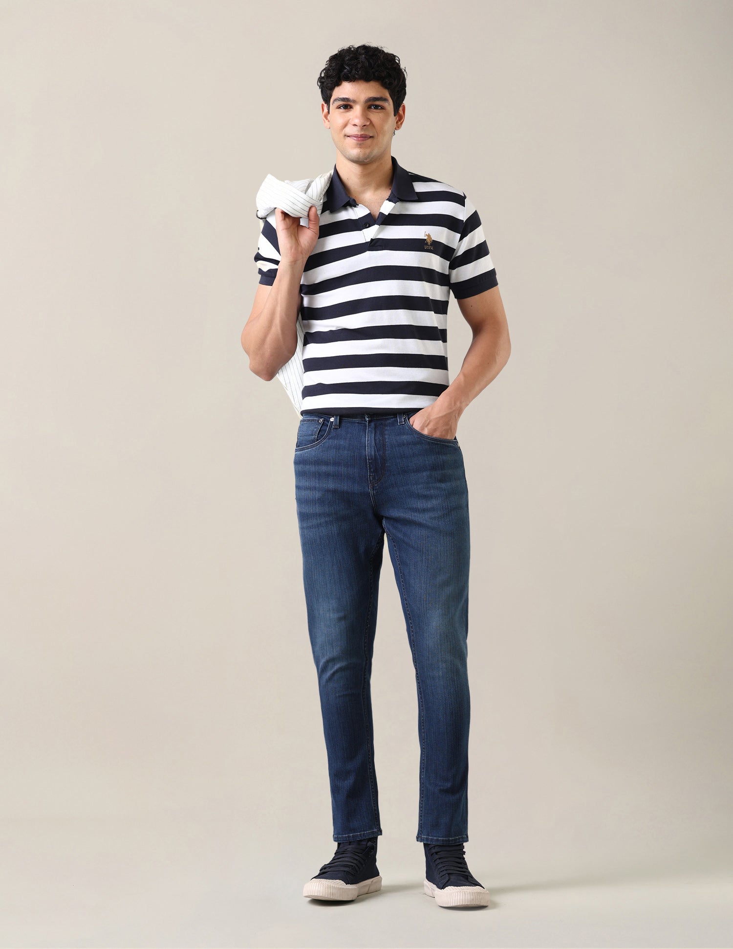 Henry Tapered Fit Blue Jeans Blue - U.S. Polo Assn. India | Large