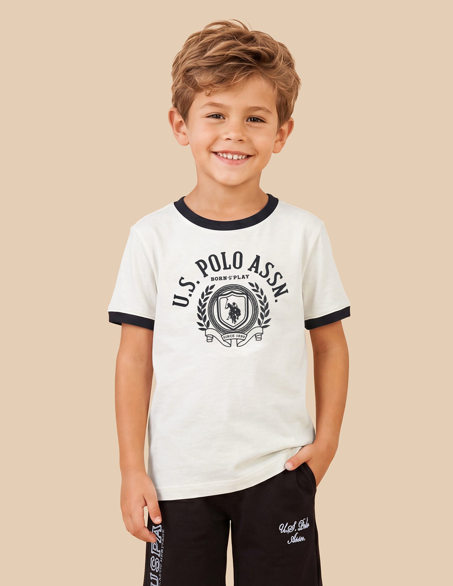 Brand Printed Regular Fit T-Shirt White - U.S. Polo Assn. India | Large