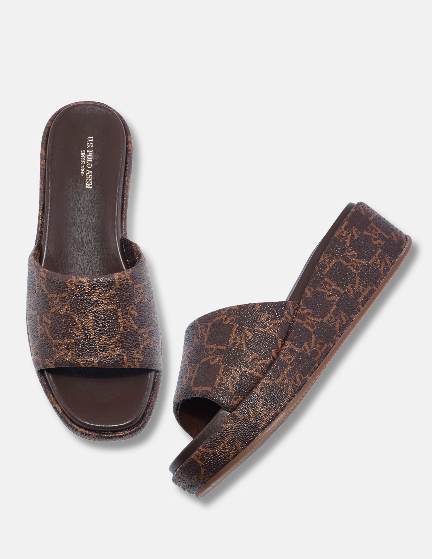Broad Strap Tiana Platform Heels Brown - U.S. Polo Assn. India | Large