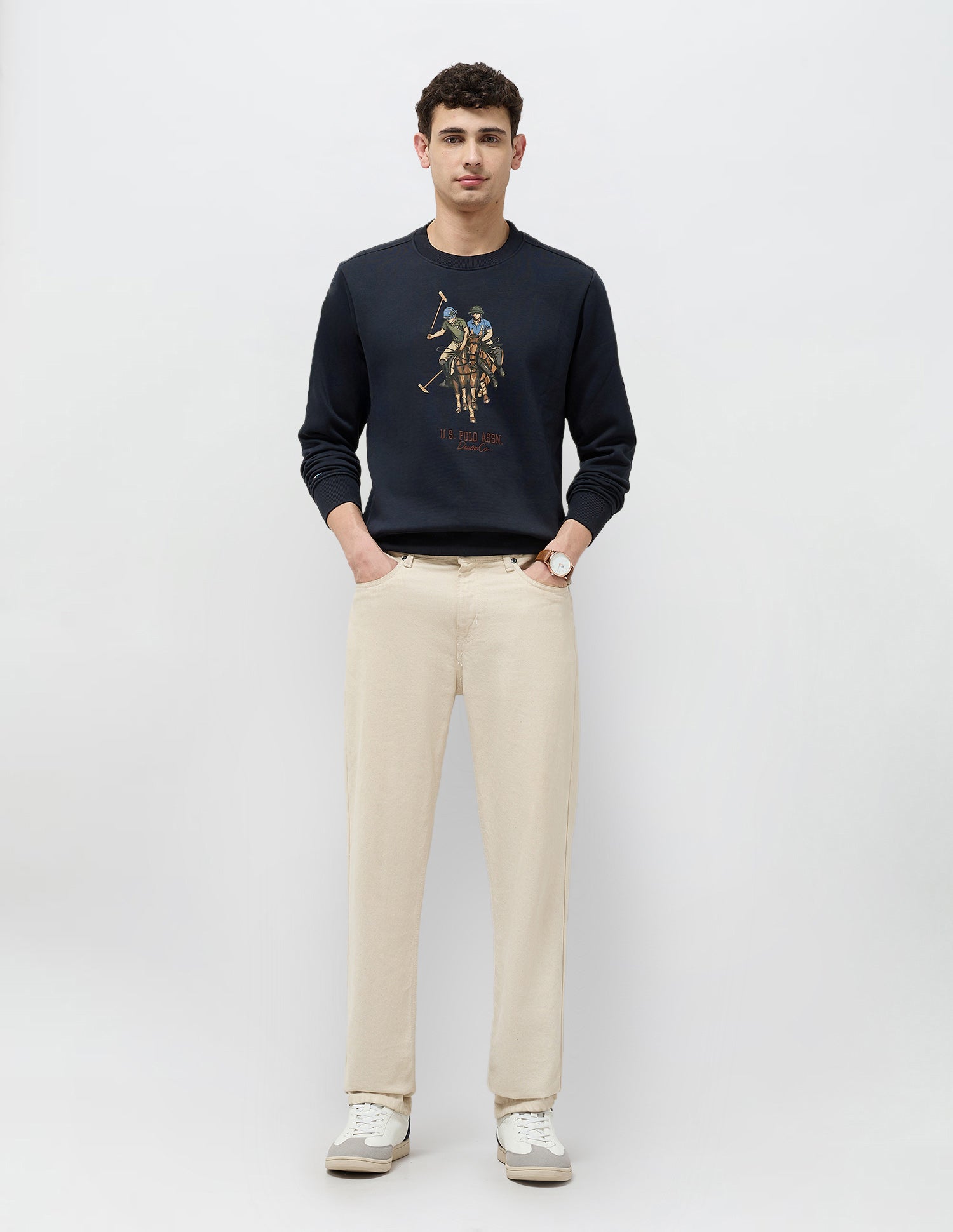 Graphic Brand Printed Sweatshirt Navy - U.S. POLO ASSN. | Large